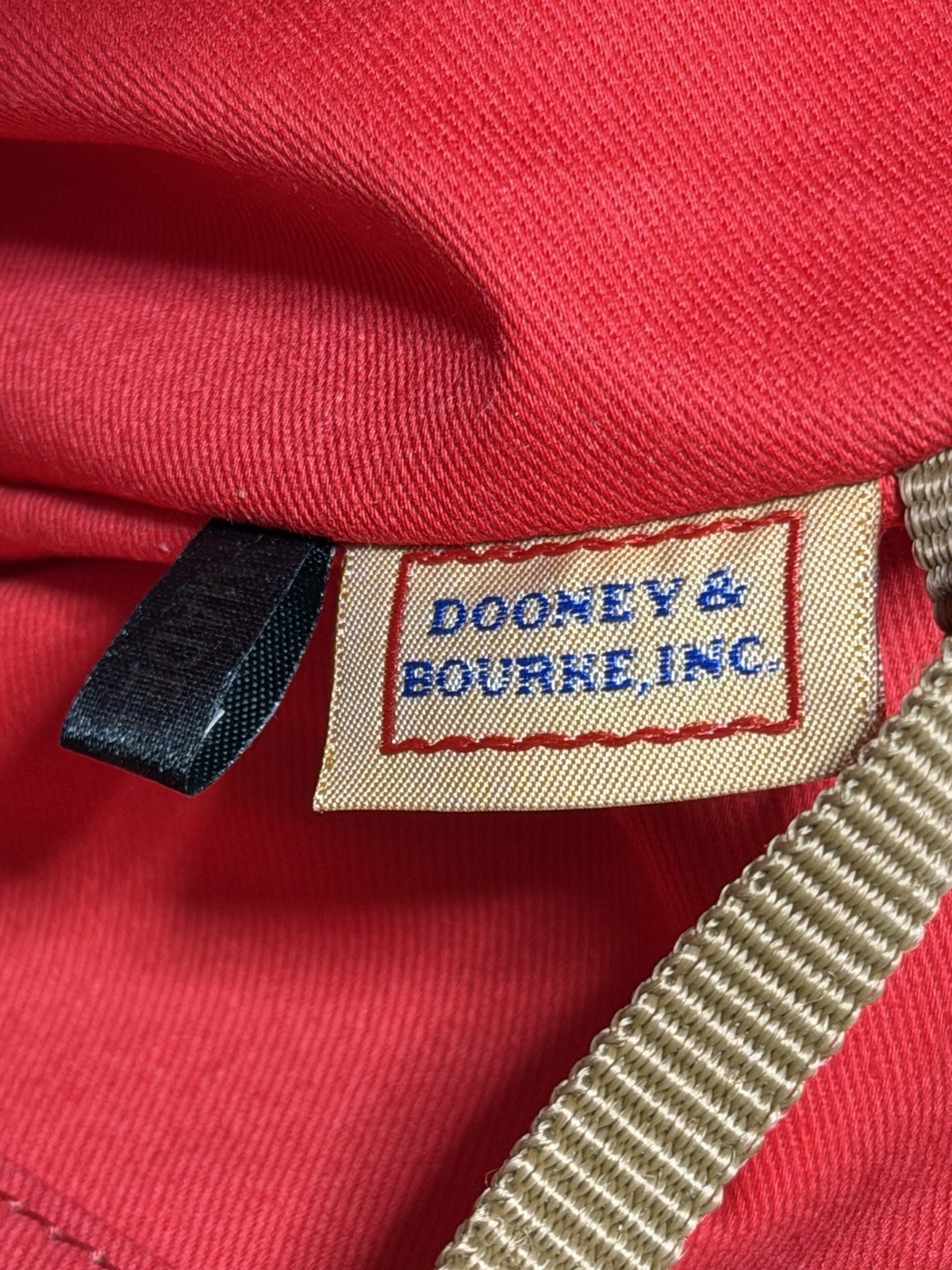 Dooney & Bourke Houndstooth Career Tote Bag- Red/Black/White – Leather Trim