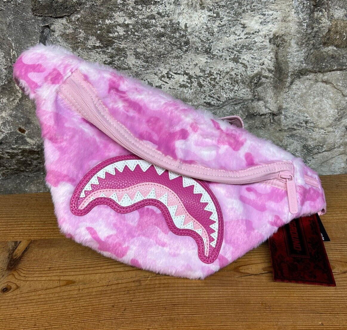 SPRAYGROUND PINK CAMO FAUX FUR SAVVY CROSSBODY B6872 NEW IN BAG WITH TAGS