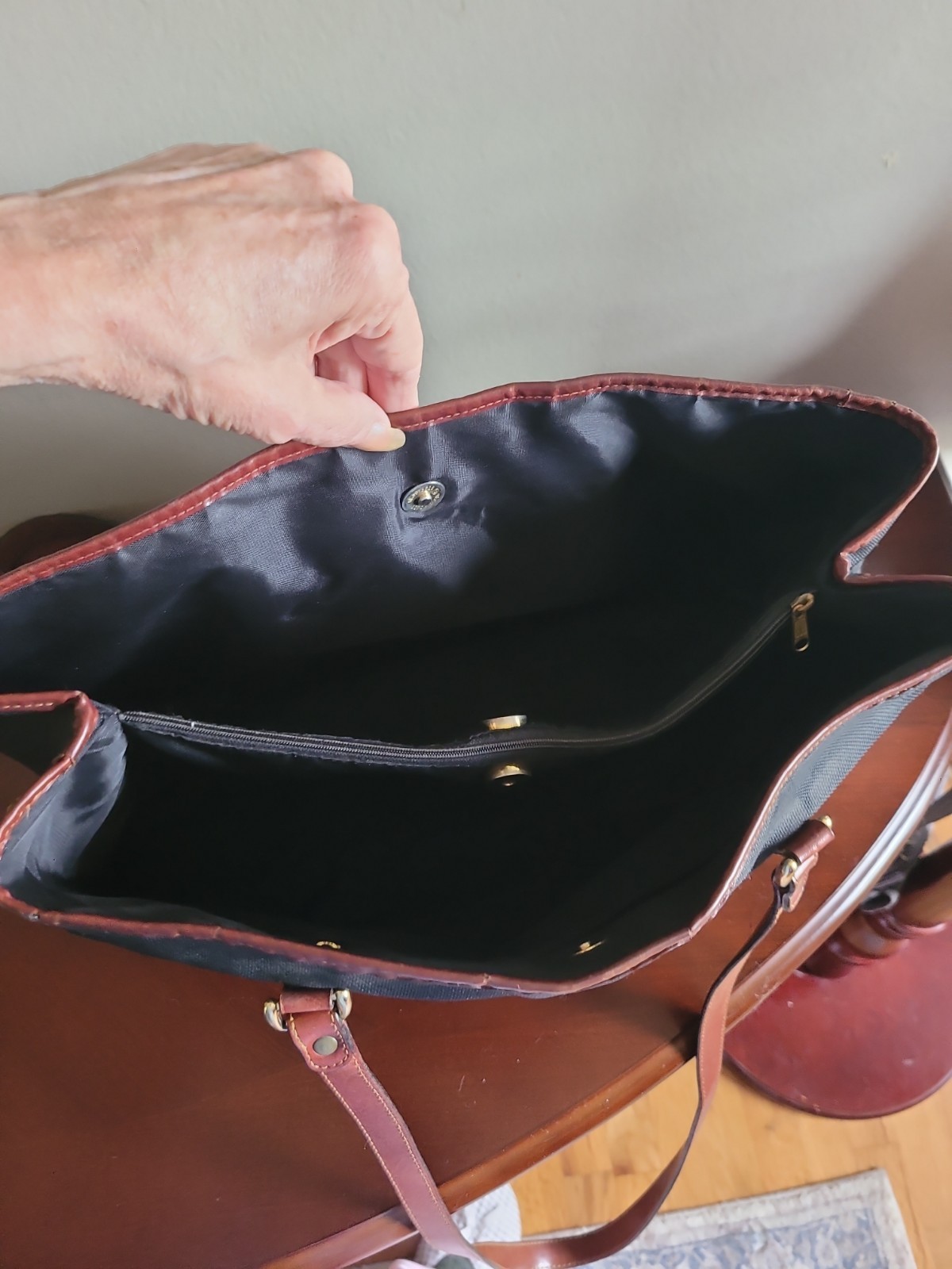 Vintage Oroton Brown & Black Crossbody Tote Bag Rare