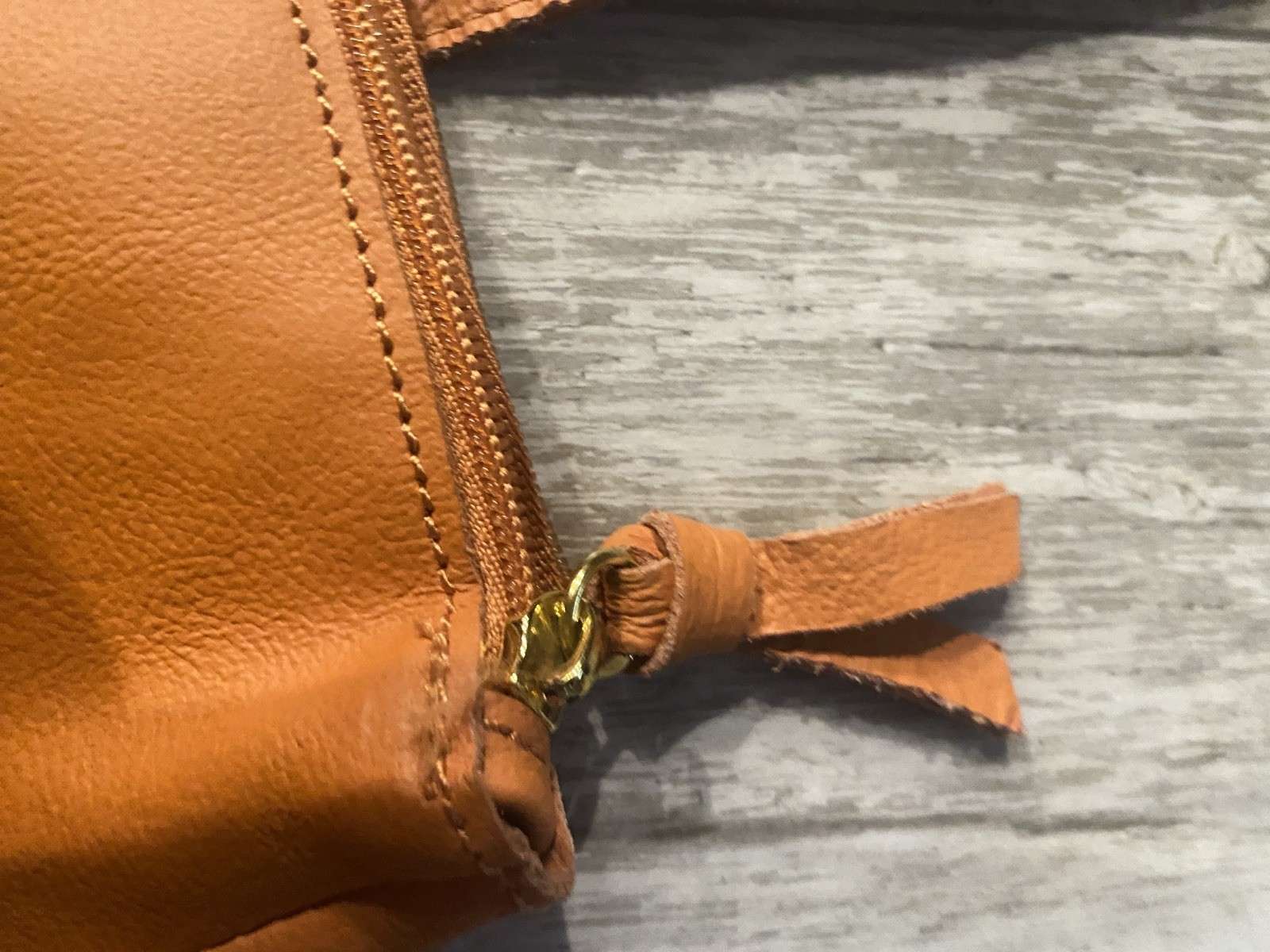 JM New York Orange Large Leather Tote Purse Shoulder Bag NEW