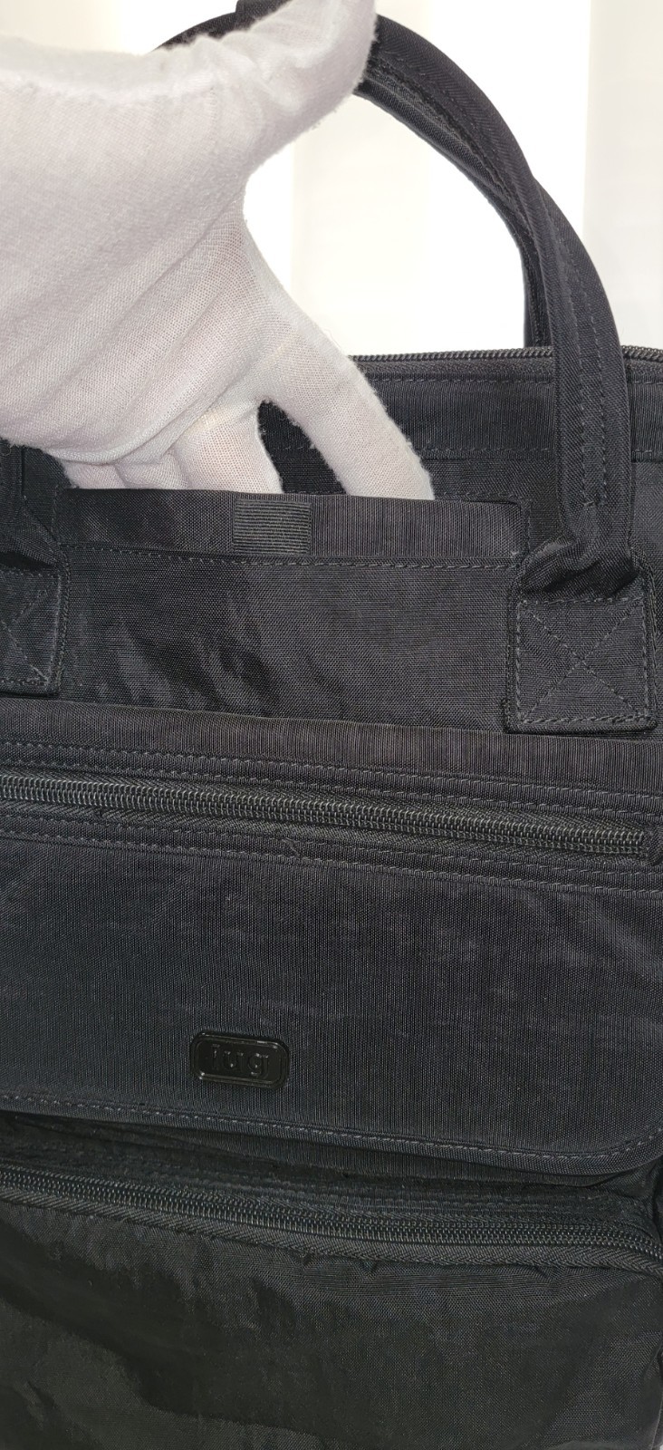LUG VIA 3 En 1 Convertible Backpack Travel Tote Nylon Black .