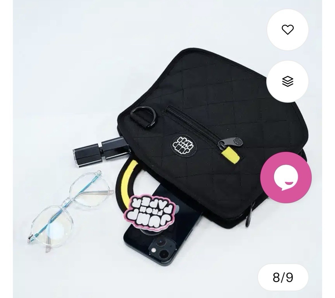 JumpFromPaper Checkered 3D Cartoon Pop Art Shoulder Bag Zip Top Handle Strap