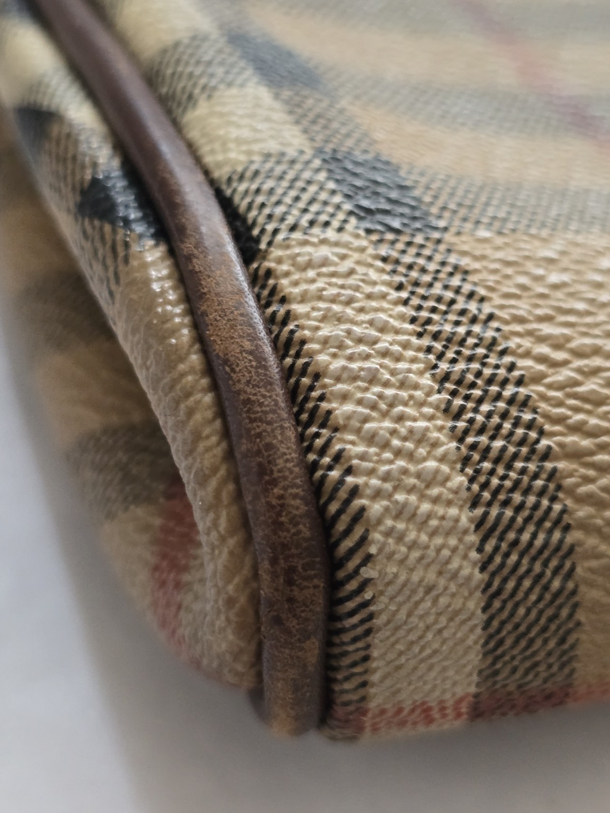BURBERRY Vintage Nova Check Clutch Shoulder Crossbody Bag With Strap Leather