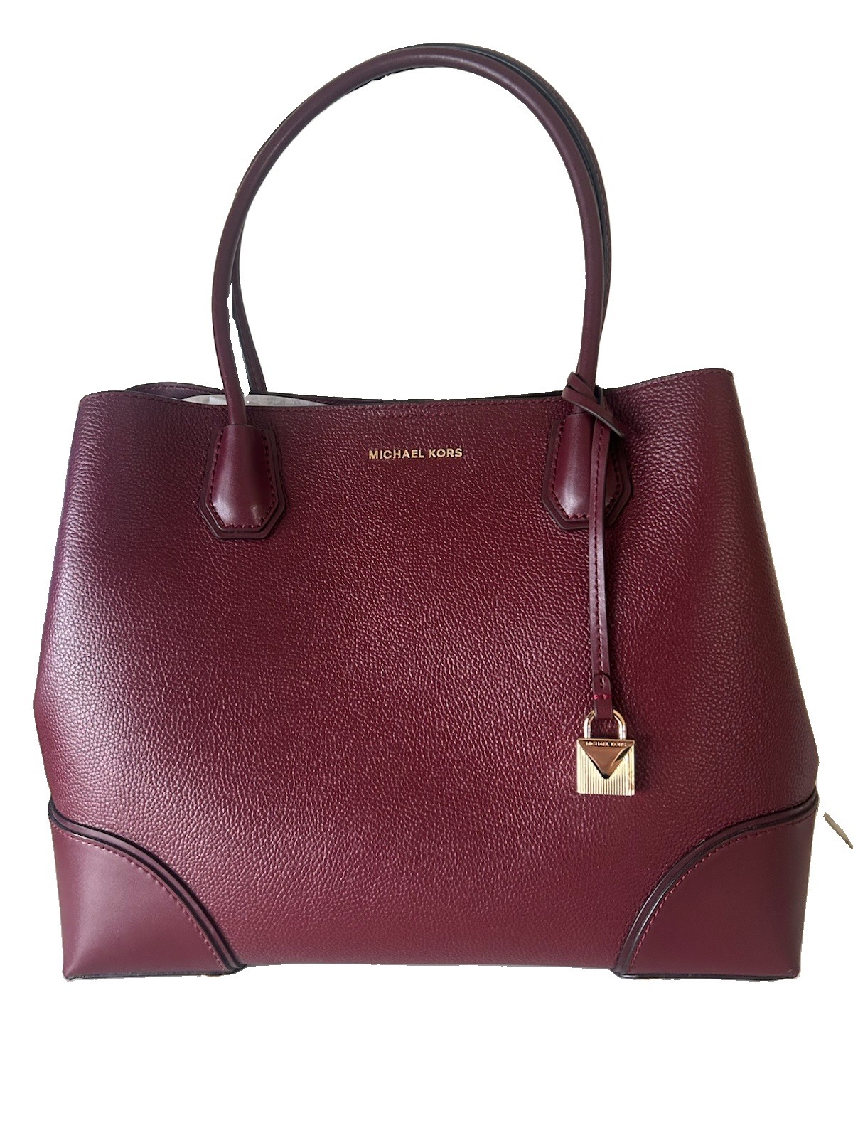 NWT Michael Kors Mercer Gallery Large Leather Tote Bag Oxblood Burgundy