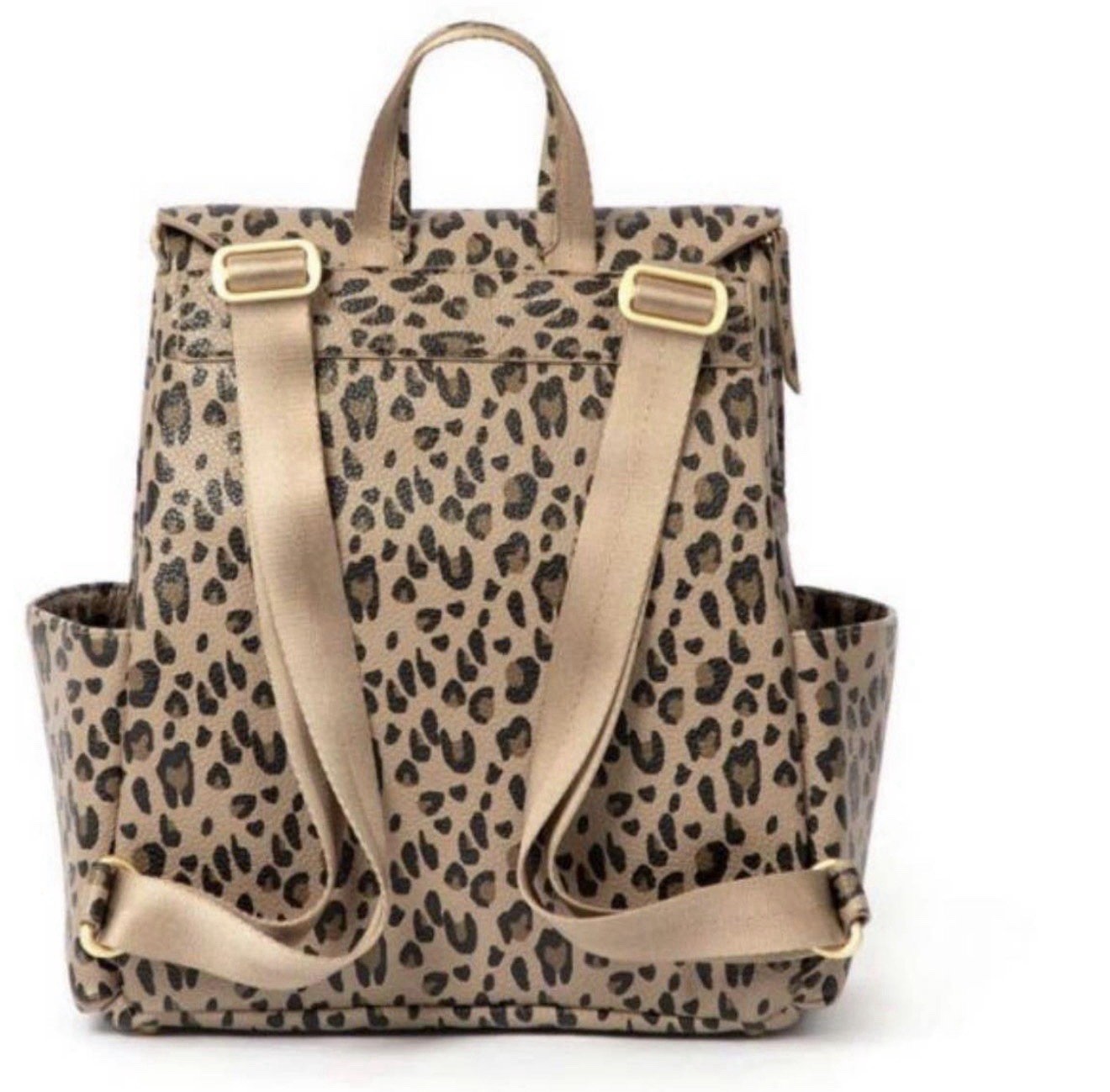 Freshly Picked Mini Leopard Print Backpack Tan/Black Zip Pockets