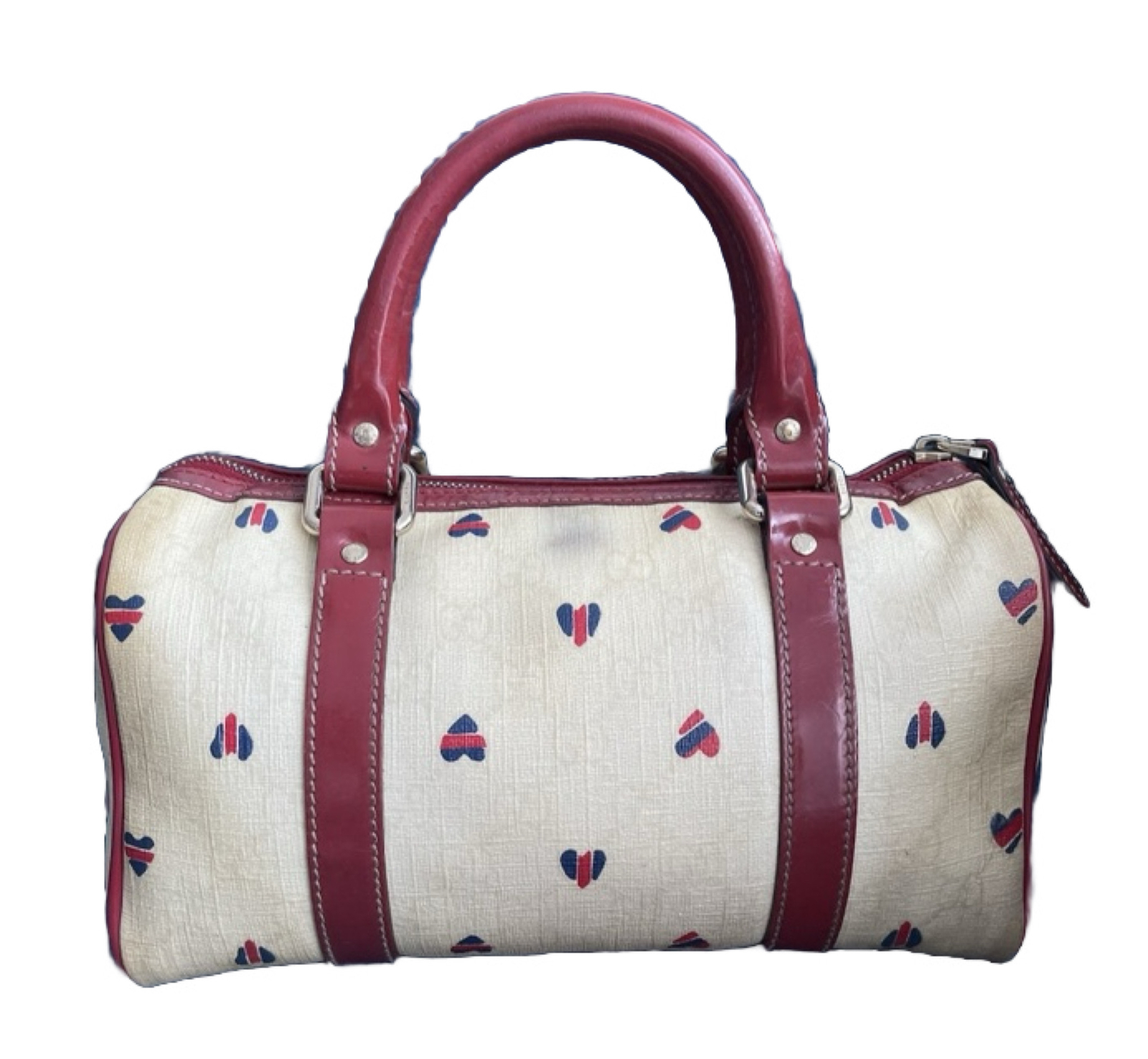 Gucci GG Supreme Hearts ❤️💙Canvas Small Joy Boston Bag