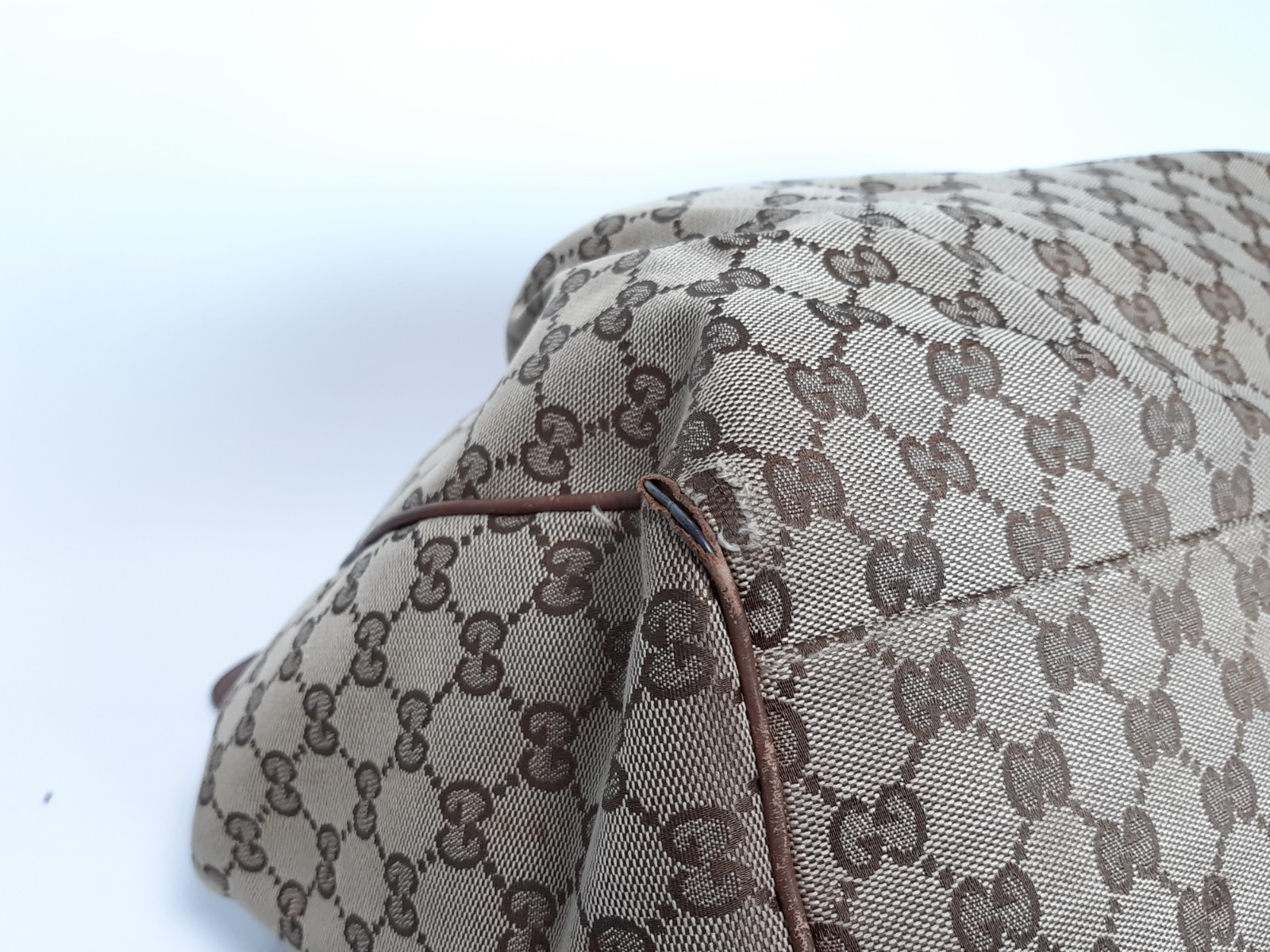 GUCCI Shoulder Bag GG Canvas Beige Brown GG Charm 211944