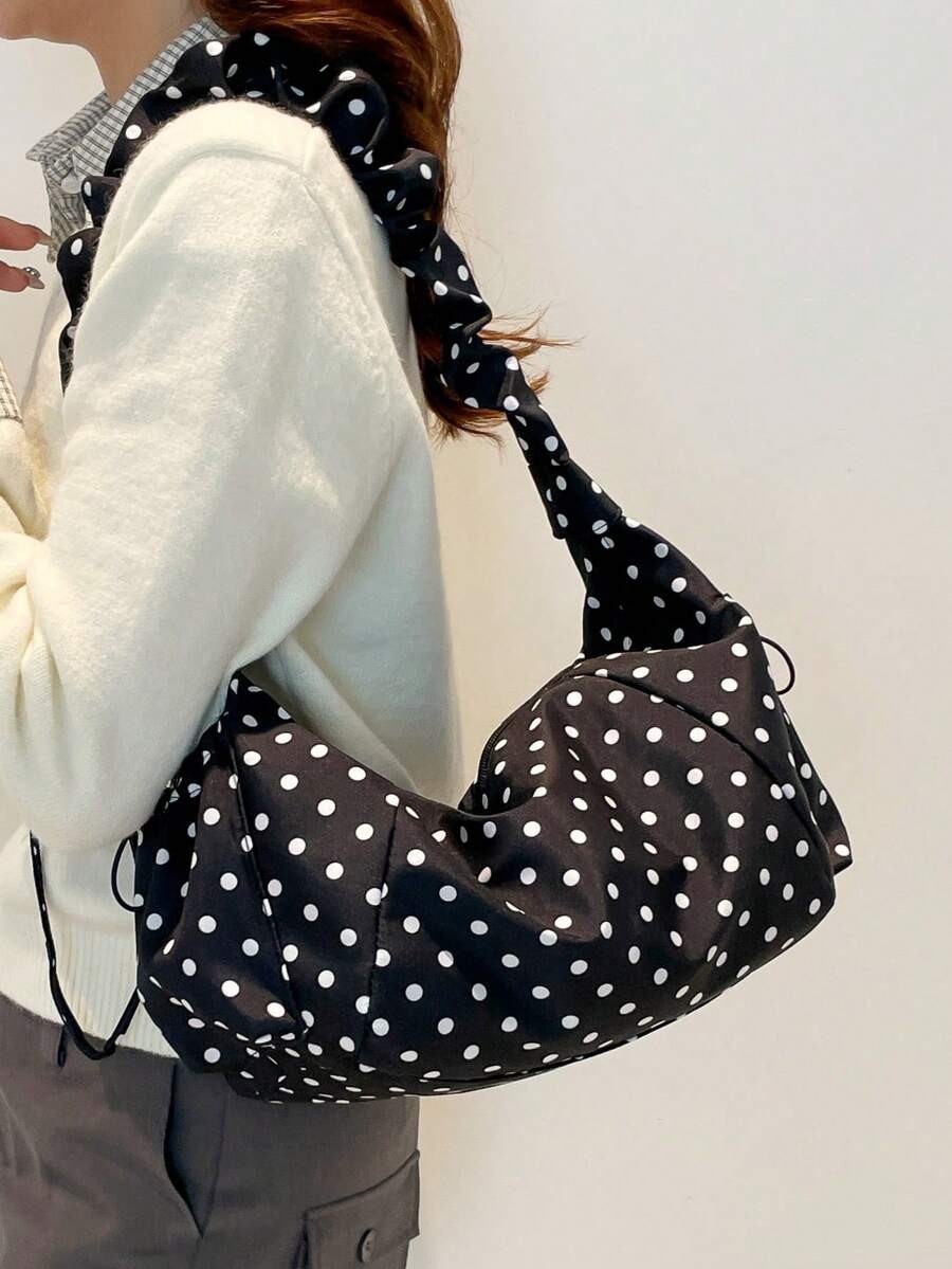 Nylon Dumpling Crossbody Bag Slouchy Hobo Shoulder Purse Ruched Drawstring
