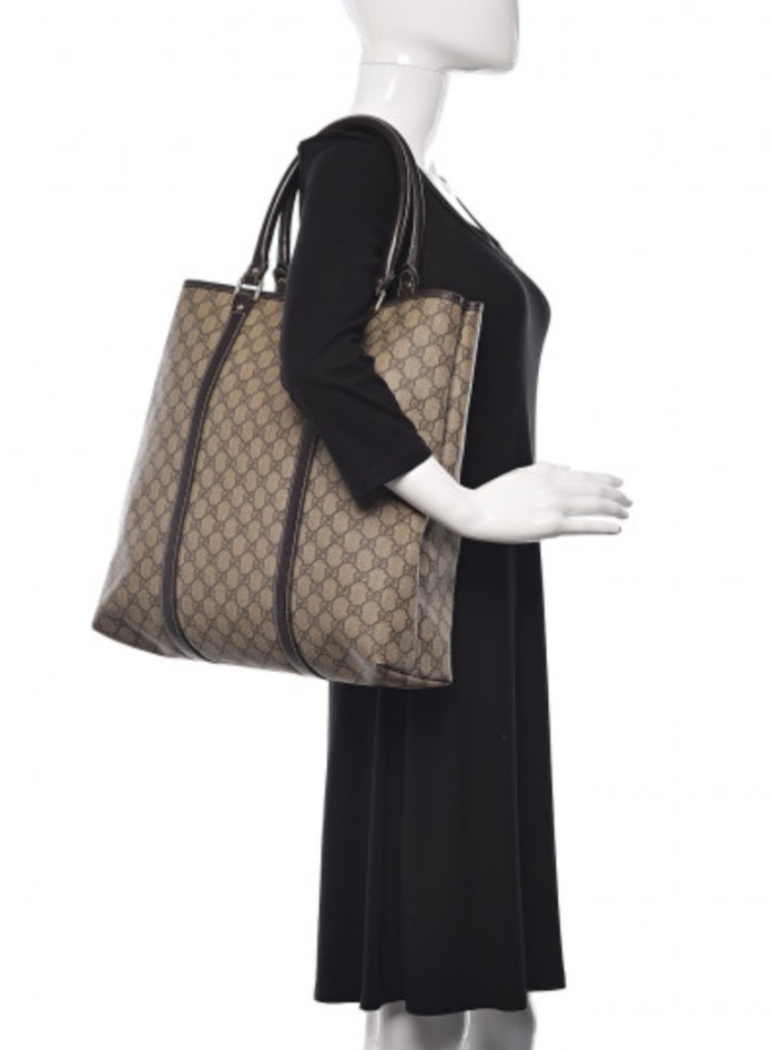 GUCCI GG Plus Monogram Joy Vertical Tote Dark Brown