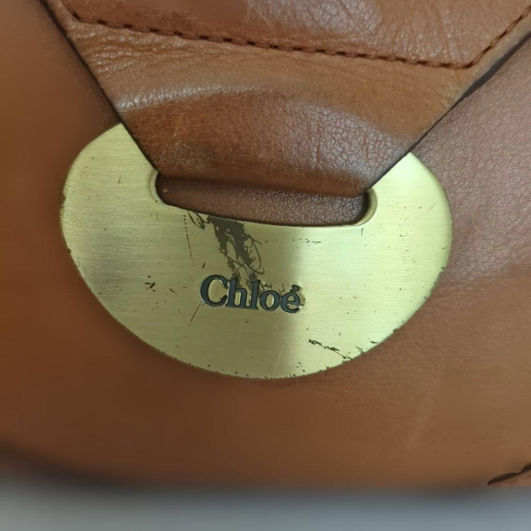 Chloe Vintage Brown Leather Small Shoulder Bag Gold Hardware Made Italy