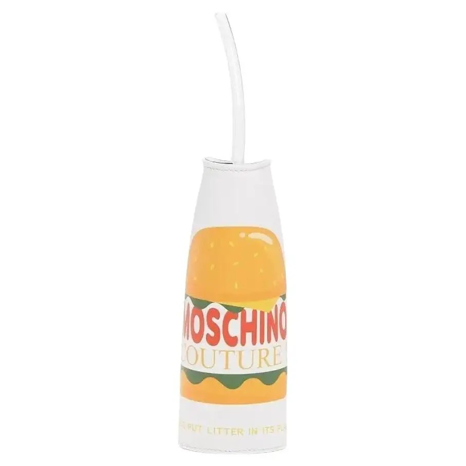 SPECIAL SS22 Moschino Couture Jeremy Scott 2 GO SLUSHY BURGER CUP LEATHER CLUTCH