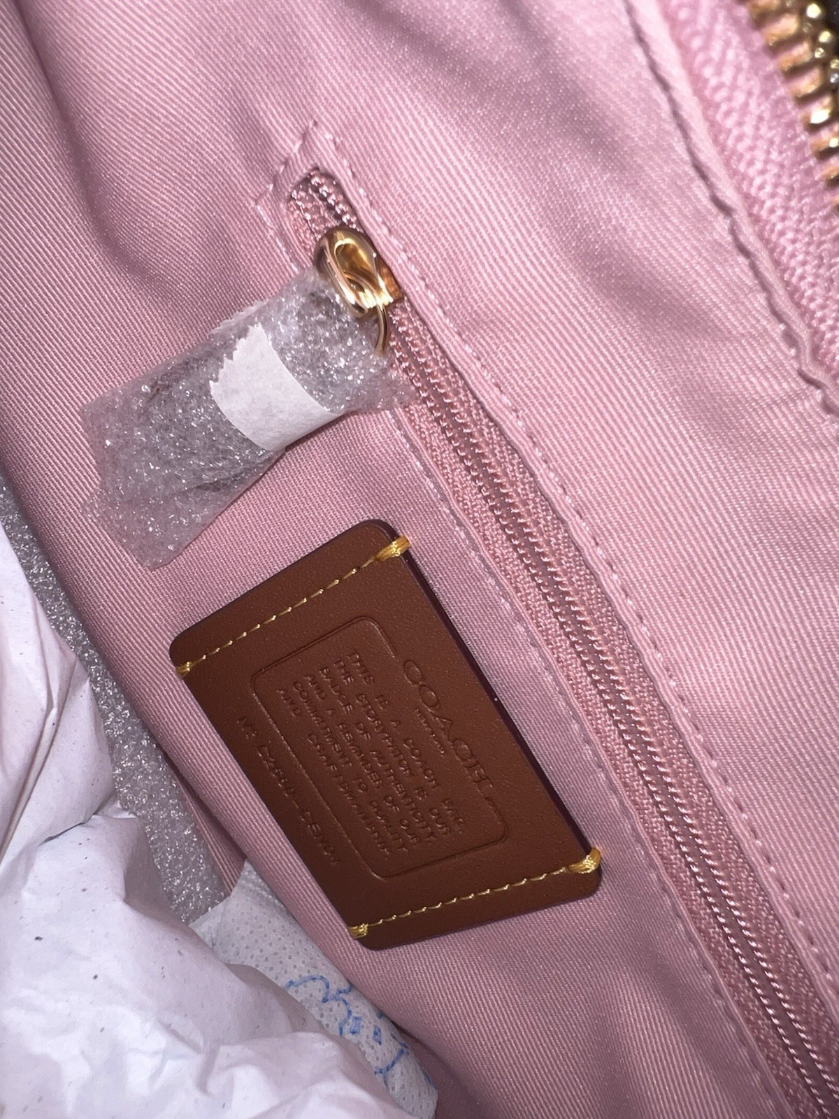 NWT Coach Emily Shoulder Bag In Signature Denim Gold/Light Pink