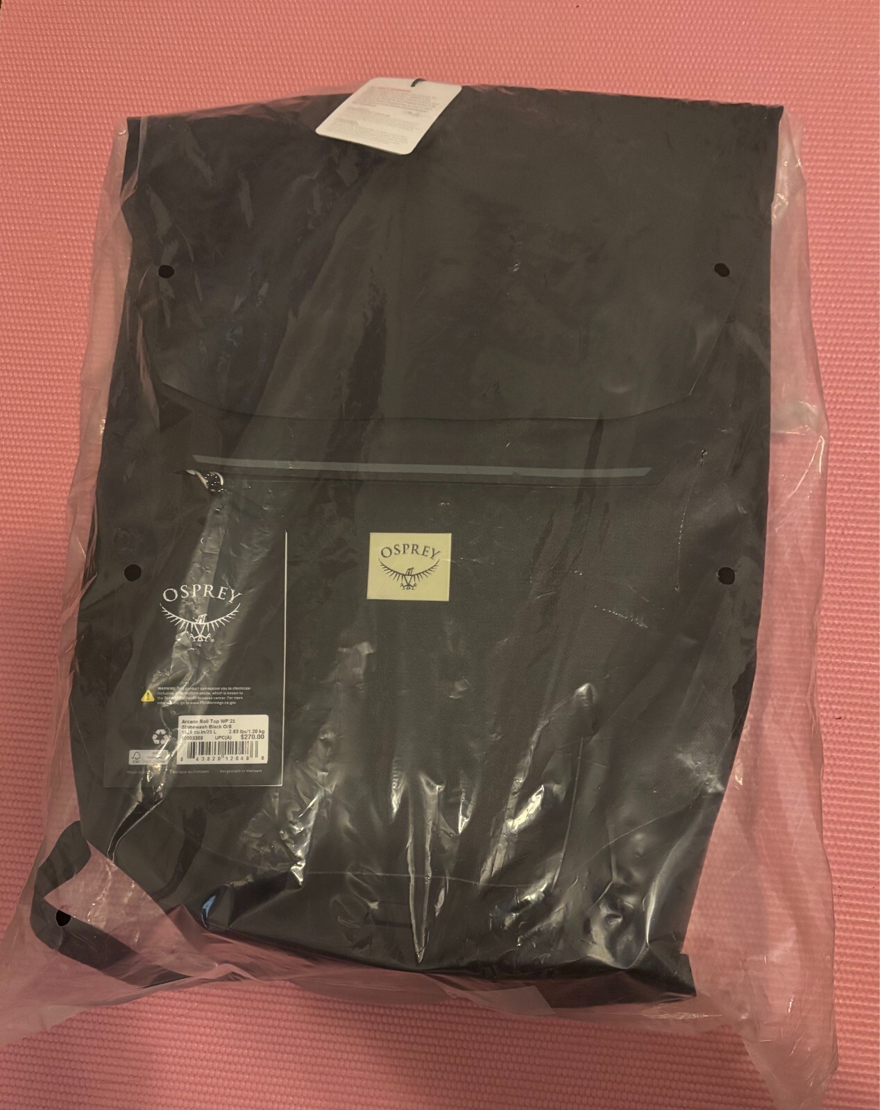 Osprey Arcane Roll Top Waterproof 25 Pack, Stonewash Black, new with tags