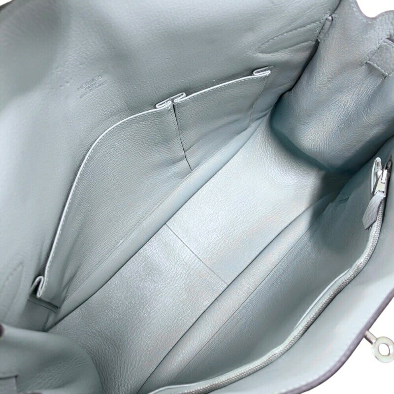 Hermes Jypsiere 37 Shoulder Bag 14.6in Taurillon Clemence Leather Ciel Blue 99