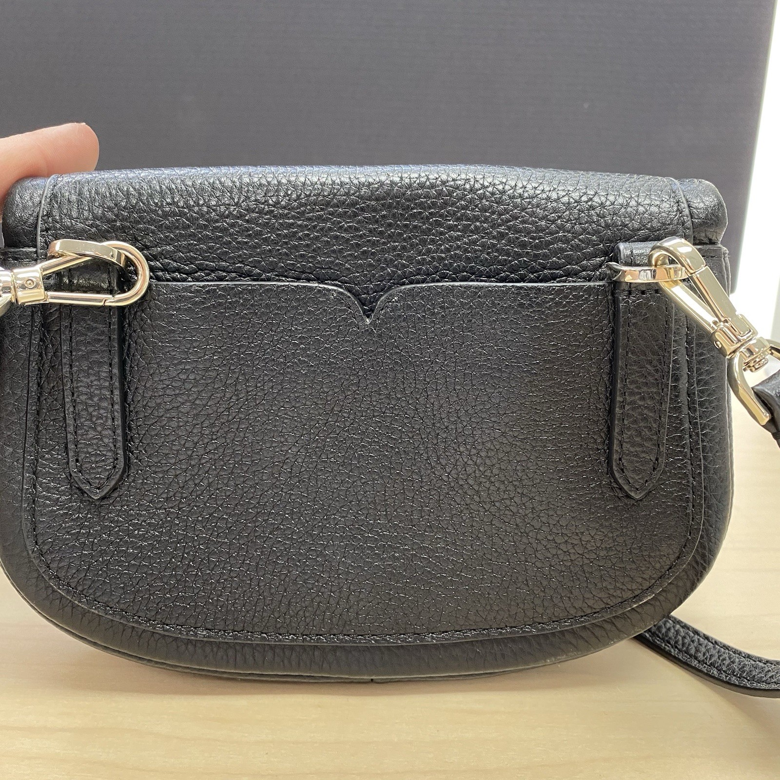 Kate Spade Roulette Medium SaddleBag Crossbody Pebbled w/Microsuede Lining Black