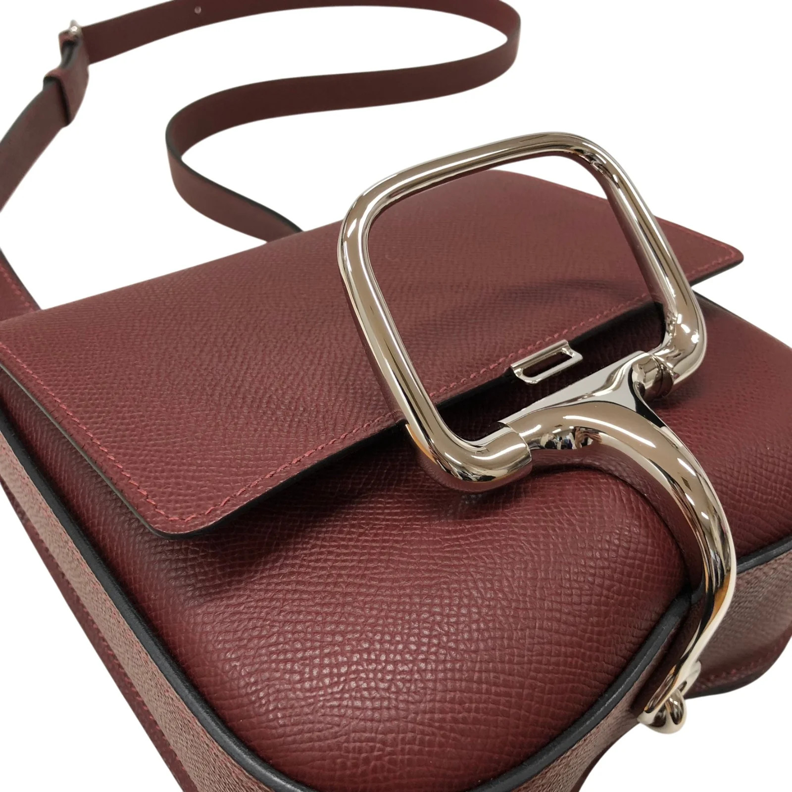 HERMES Della Cavalleria Mini Red Epsom Leather Shoulder Bag #OKB965