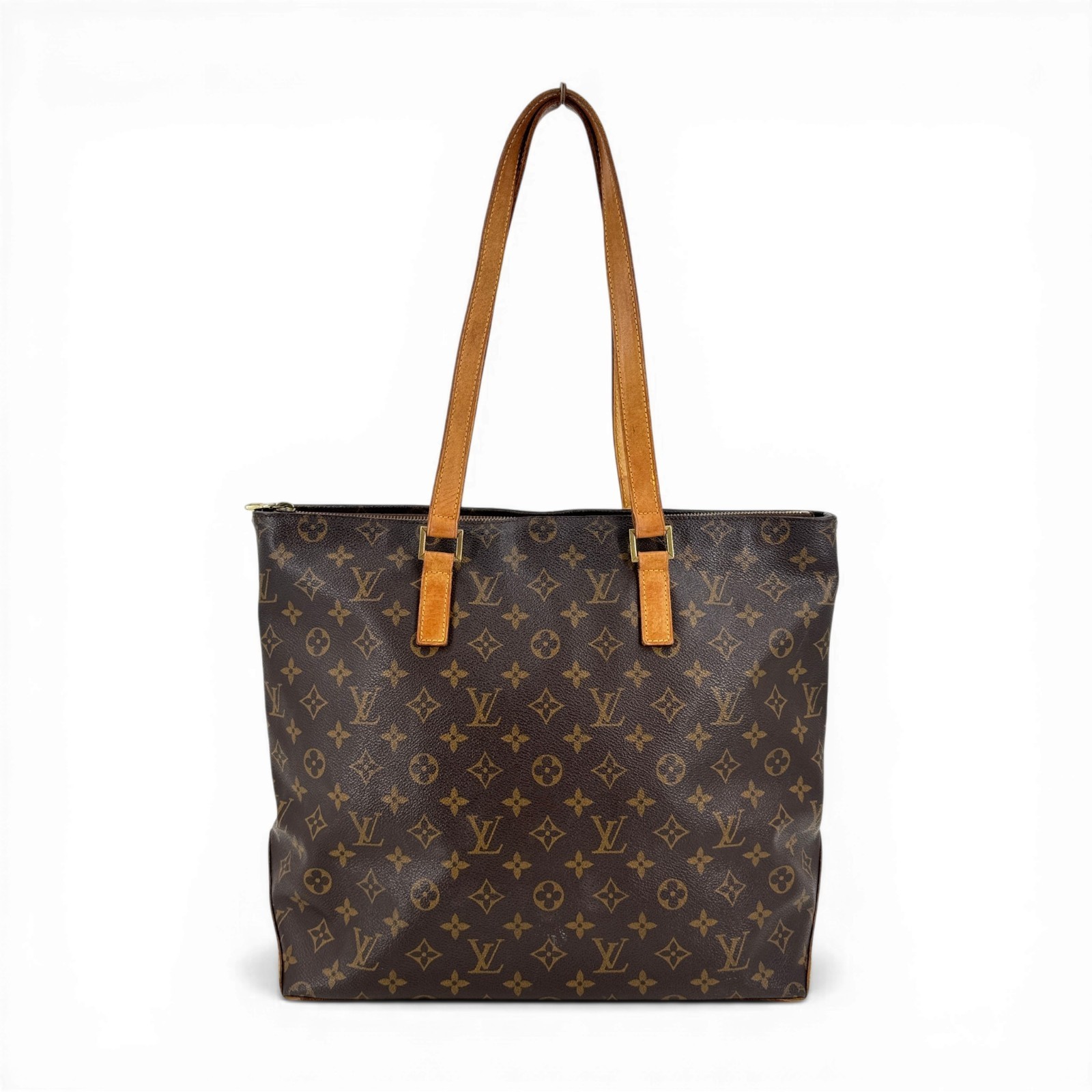LOUIS VUITTON Cabas Mezzo Monogram Canvas Brown Zip Shoulder Tote Bag M51151