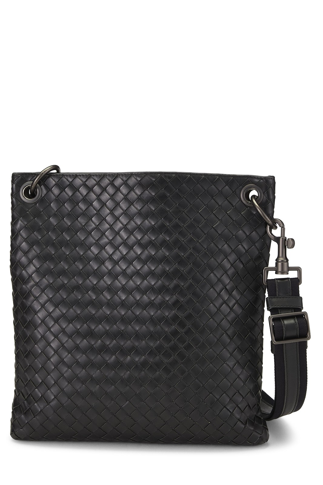 Bottega Veneta Black Intrecciato Flat Messenger Bag – WGACA