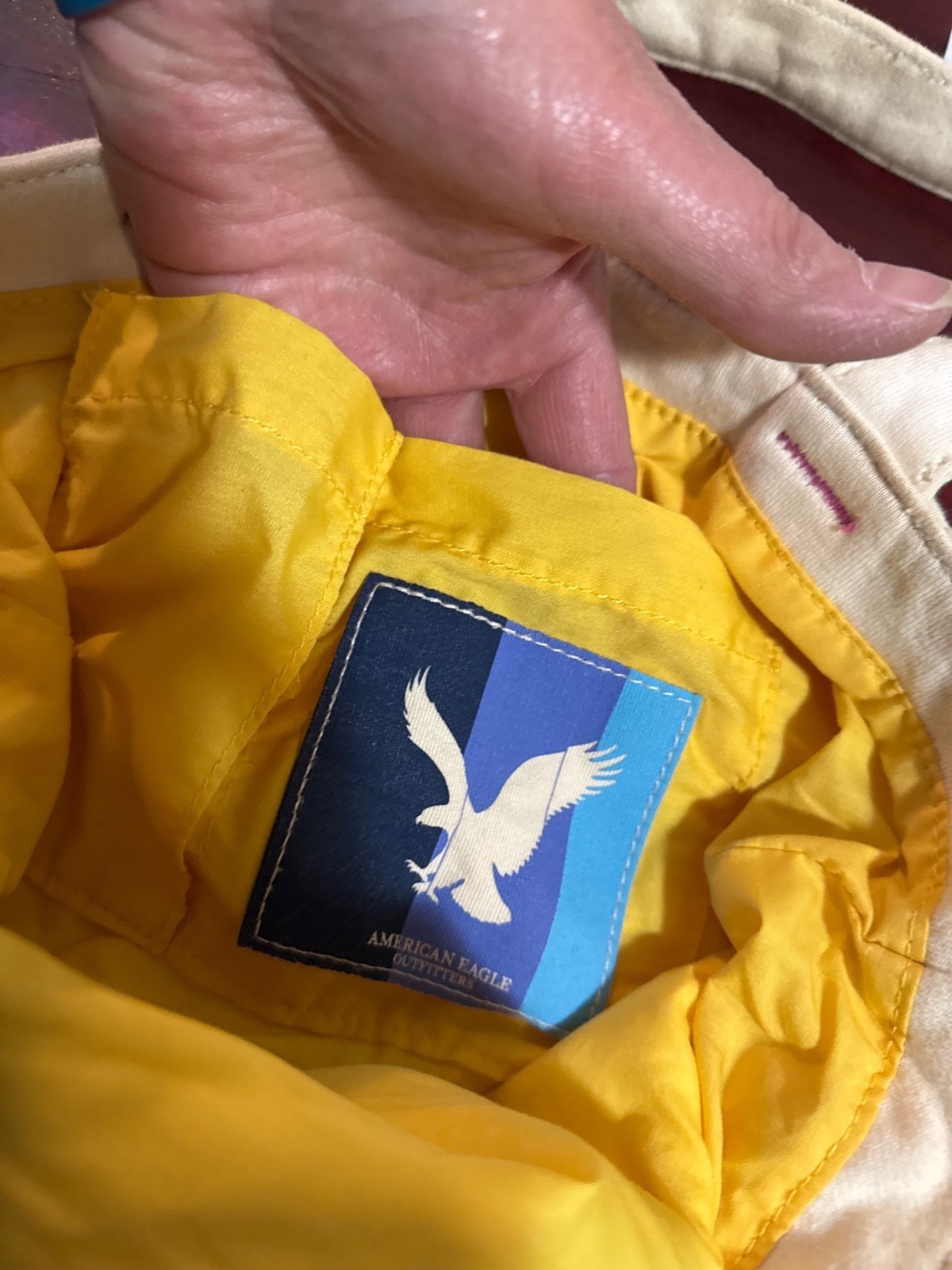 American Eagle Outfitters Canvas Tote Bag Greetings From AEO Postcard Design Cre