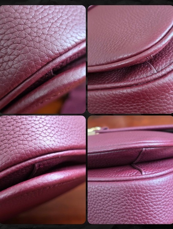 DUYP Melodie Cecile Paris 15 Satchel Crossbody Burgundy Togo Leather Bag NWOT