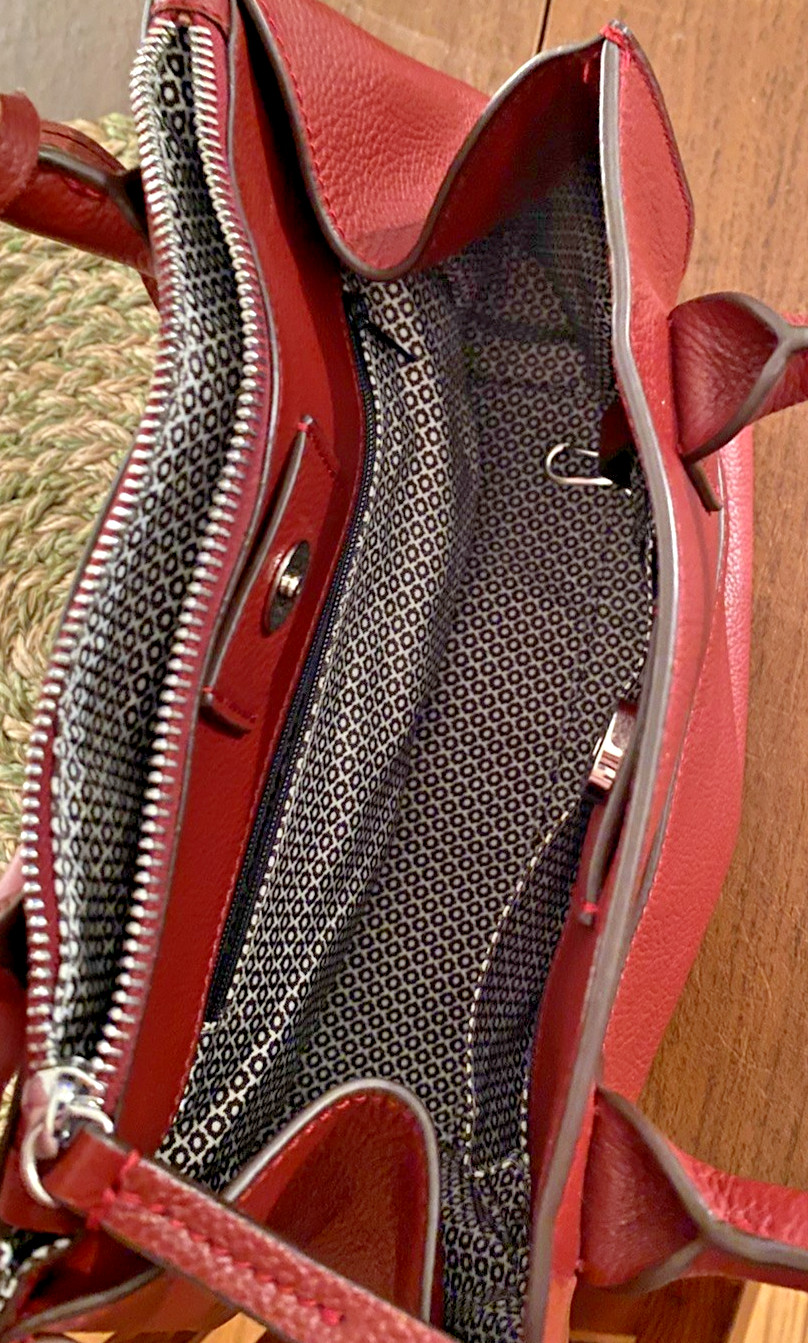 Brighton Interlok Flemming Chili Pepper Red Leather Tote Bag MSRP $465 Pre-owned