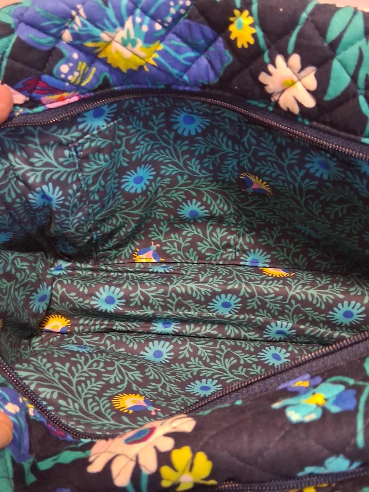 Vera Bradley Women ICONIC 100 HANDBAG Purse Shoulder Bag MOONLIGHT GARDEN