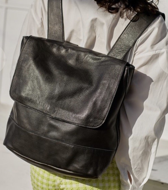 $446 CLYDE New York Handmade Luxury Large Calfskin Black ROOM BACKPACK Bag EUC!