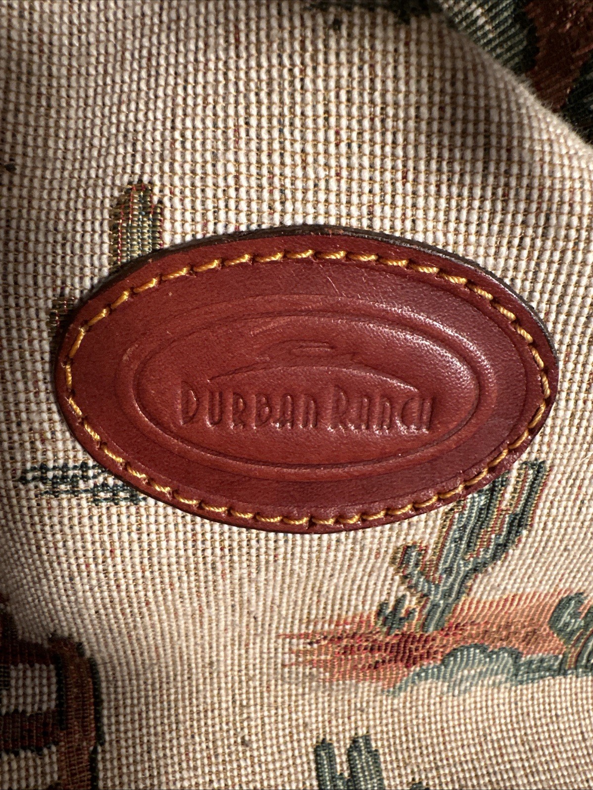 Leather Durban Ranch Cactus/ Western Drawstring Slouch Shoulder Bag
