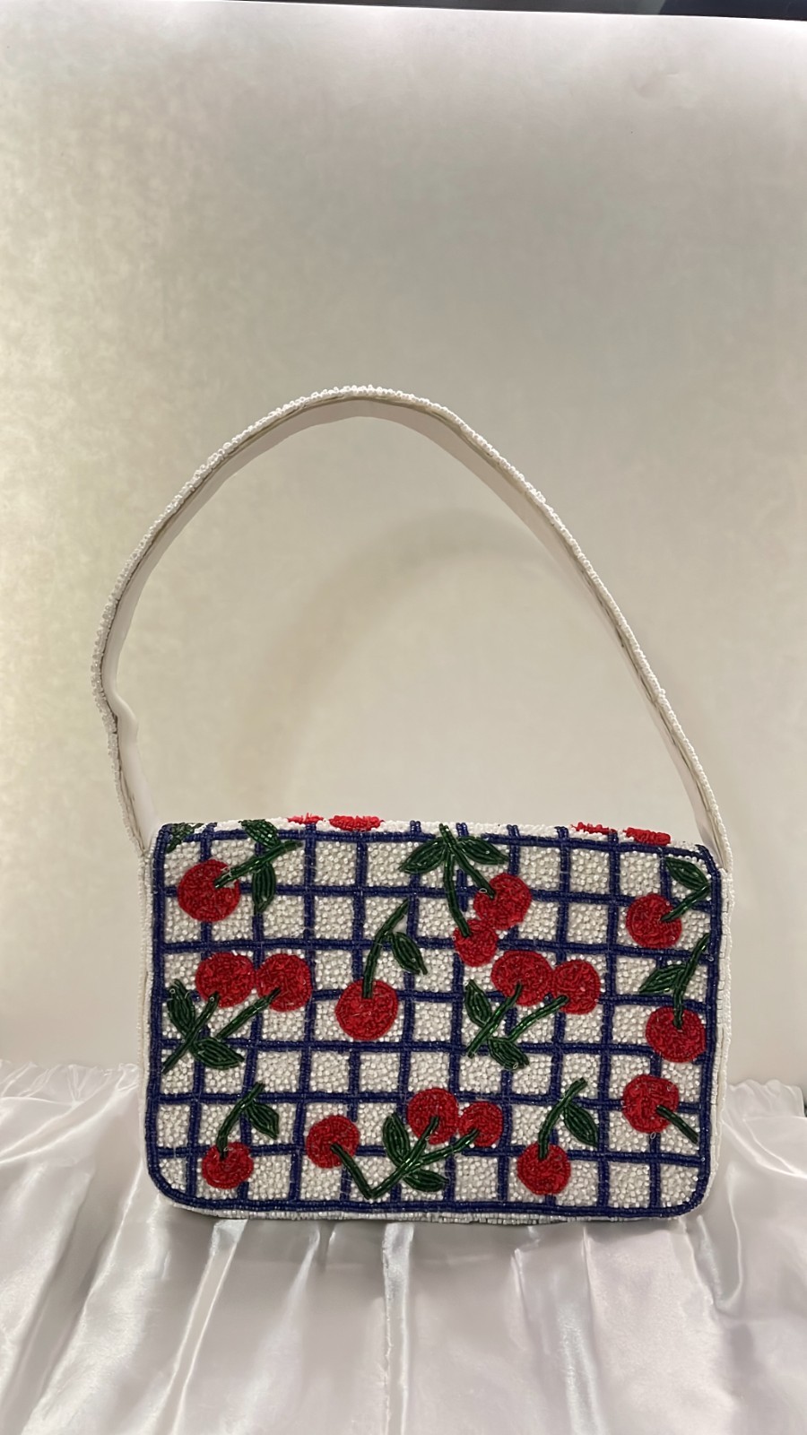 Cherry Checkered Beaded Bag Purse Made in India Viral TJ Maxx Marshall’s Bag