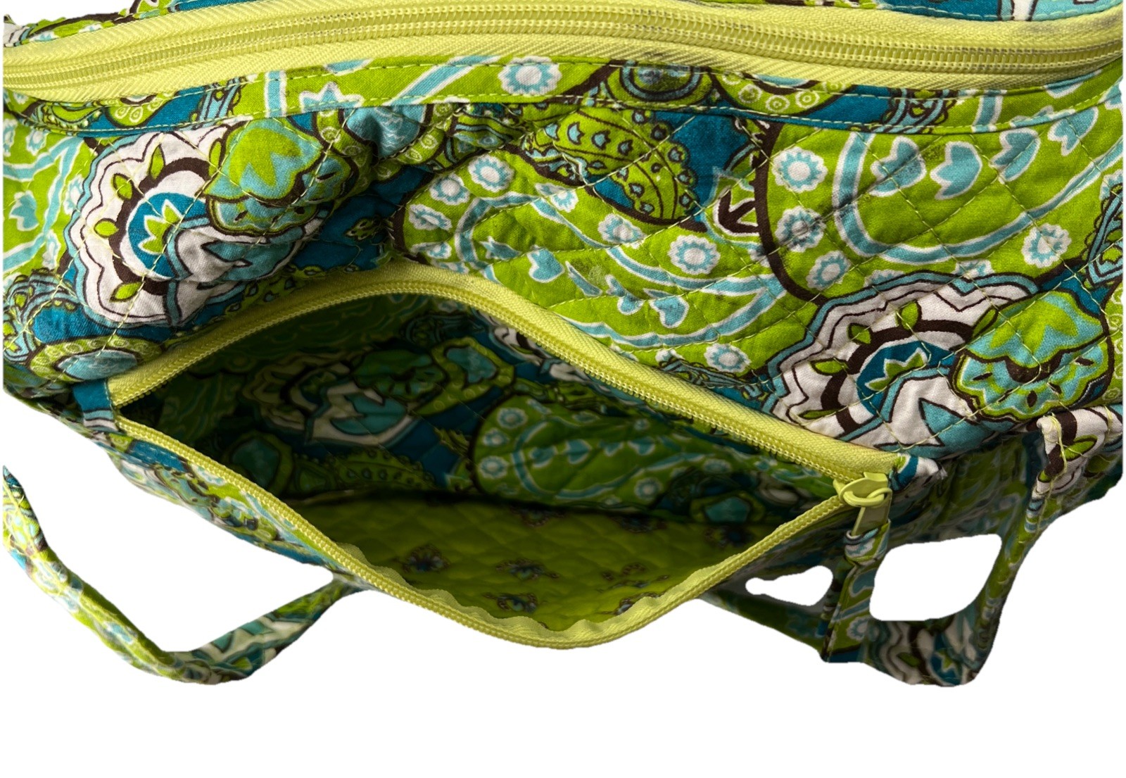 Vera Bradley Tinsley Blake Blue/Green Peacock Paisley Print Lg Duffel Bag