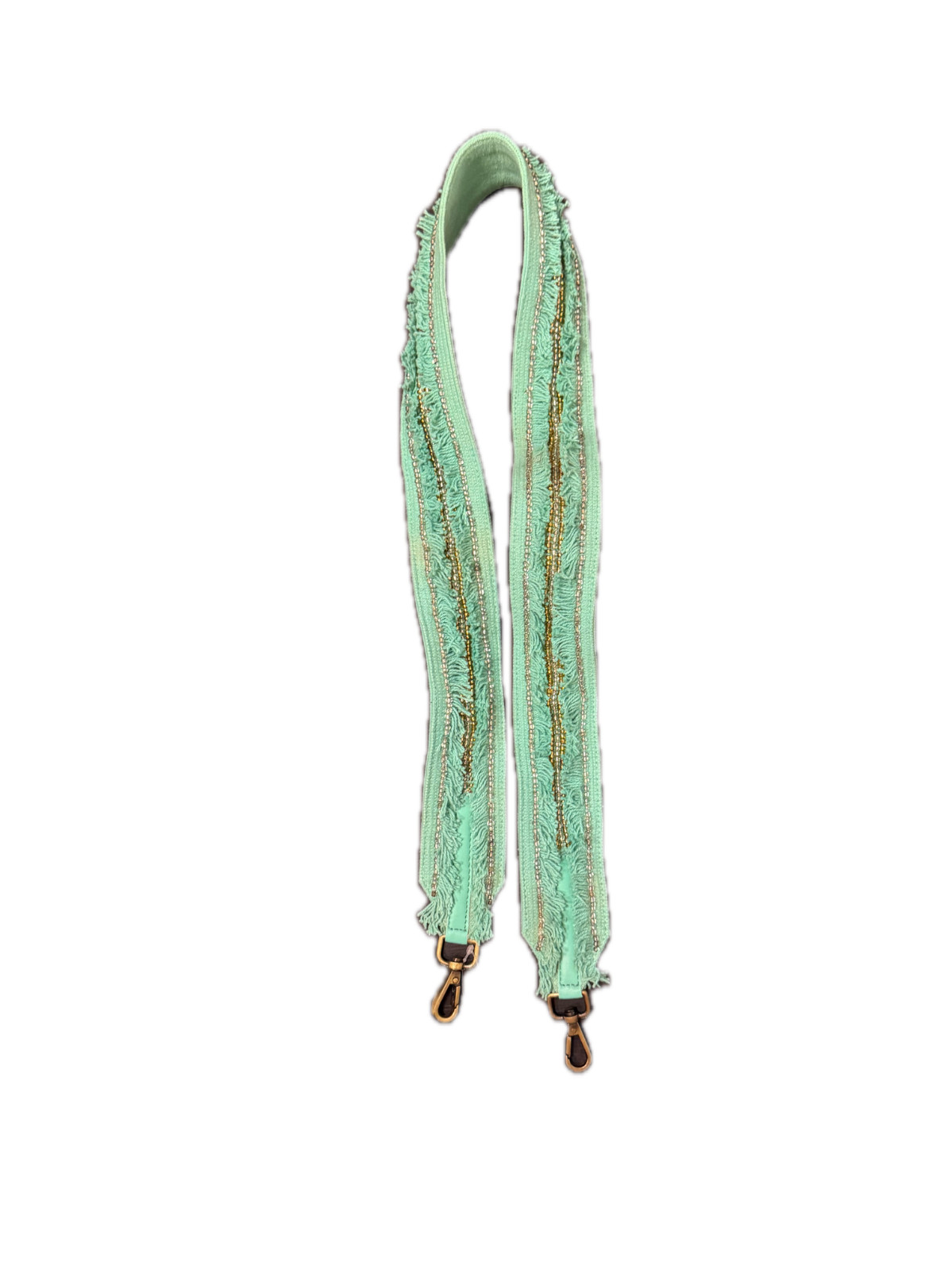 Anthropologie Beaded Teal Fringe Purse Strap Brand New with Tag