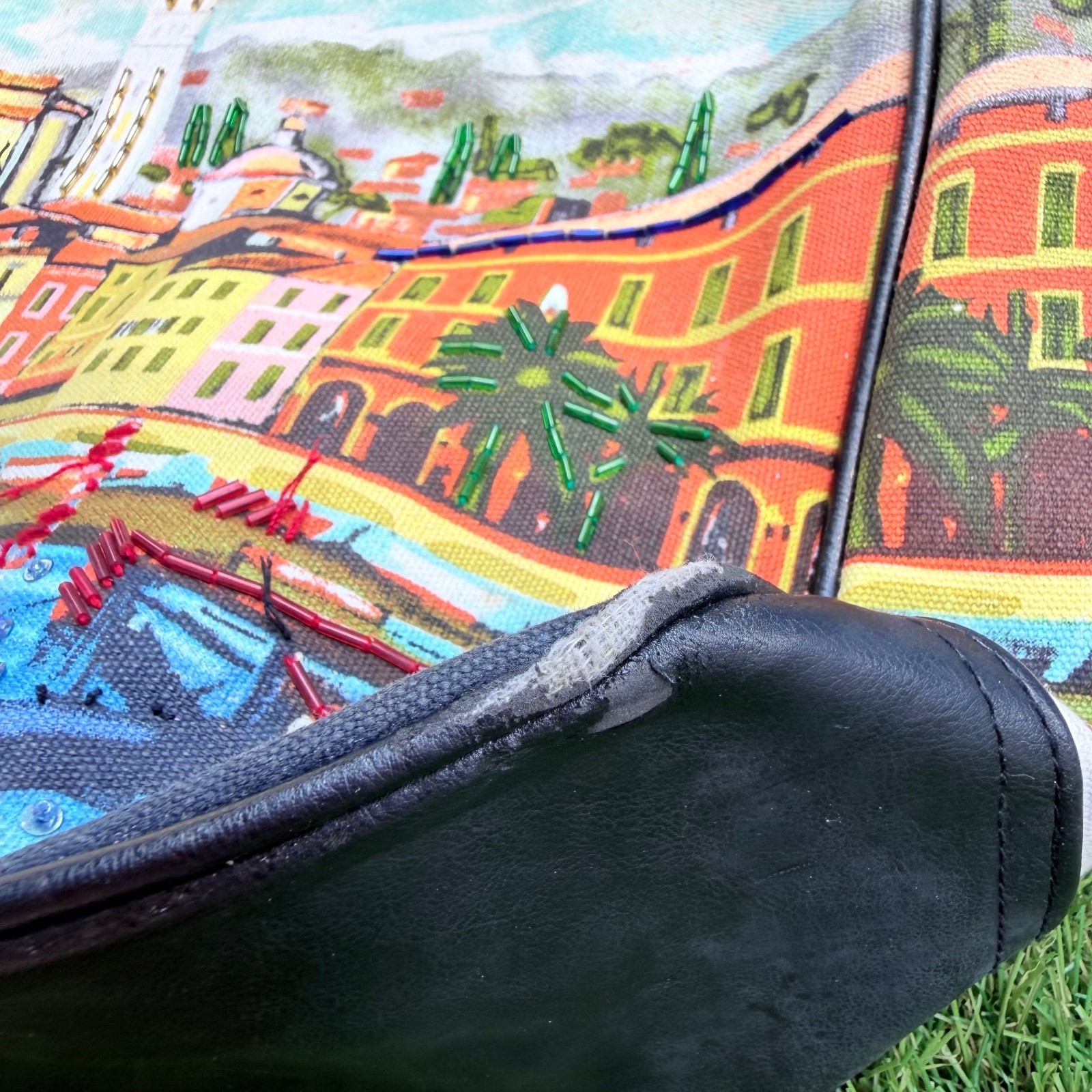 Y2K Vintage Venice Italy Gondola water canal scenic print design tote bag