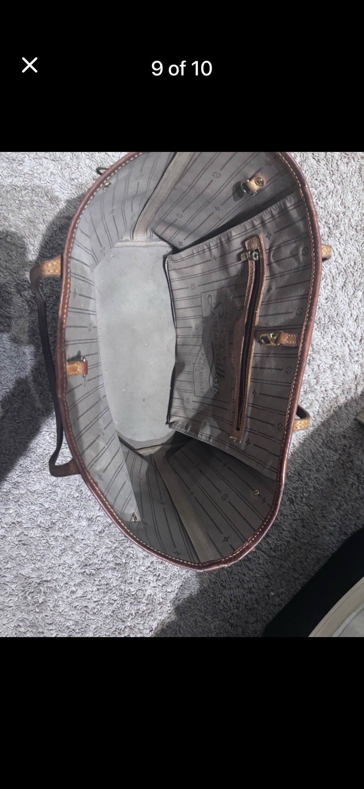 Louis Vuitton Neverfull MM Monogram Brown Tote w/ Detachable Pouch, Gold HW