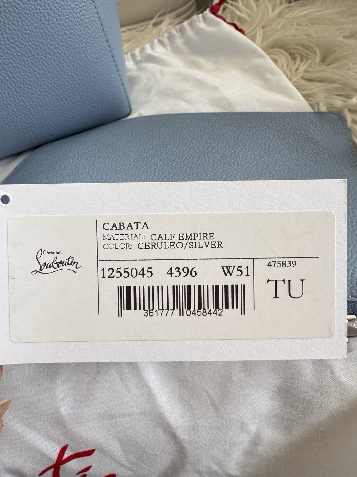 Christian louboutin Cabata small Tote Bag Ceruleo/ Silver