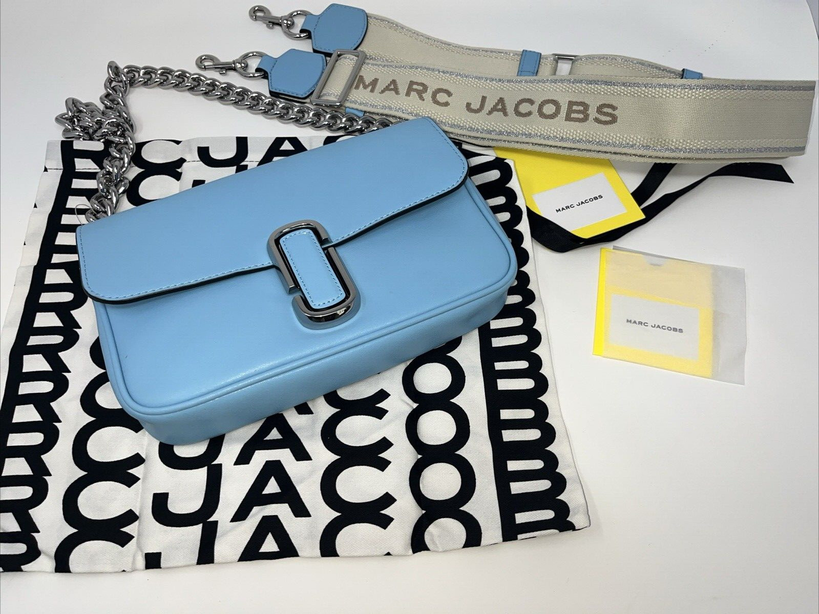 Marc Jacobs The J Air Blue Smooth Leather Shoulder Crossbody Handbag Purse
