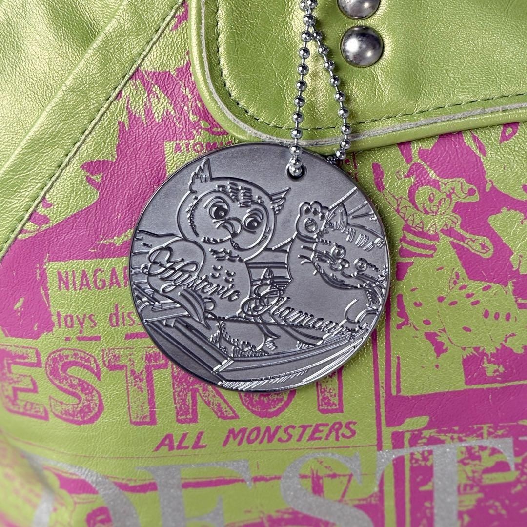HYSTERIC GLAMOUR A.D.M.J. Bag Tags Leather Graffiti Horse Green 2604TK