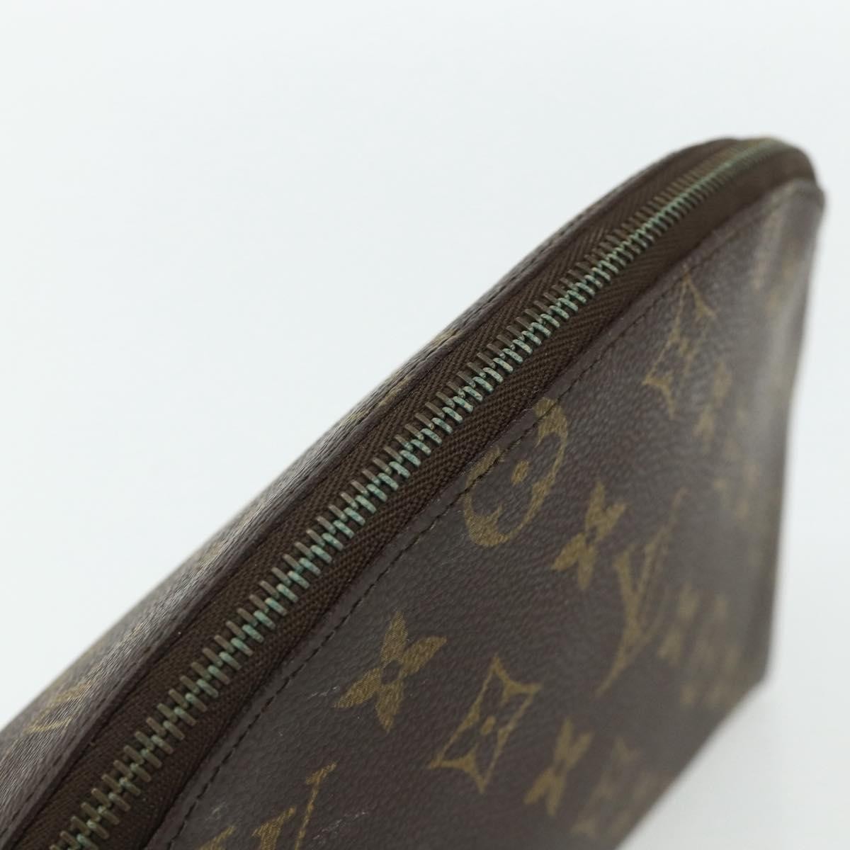 LOUIS VUITTON Monogram Trousse Demi Ronde Cosmetic Pouch M47520 LV Auth 94328