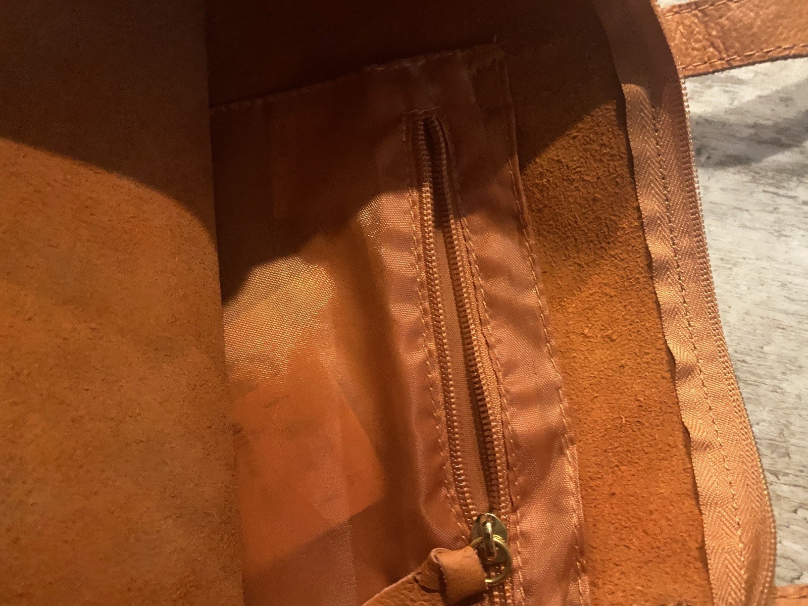 JM New York Orange Large Leather Tote Purse Shoulder Bag NEW