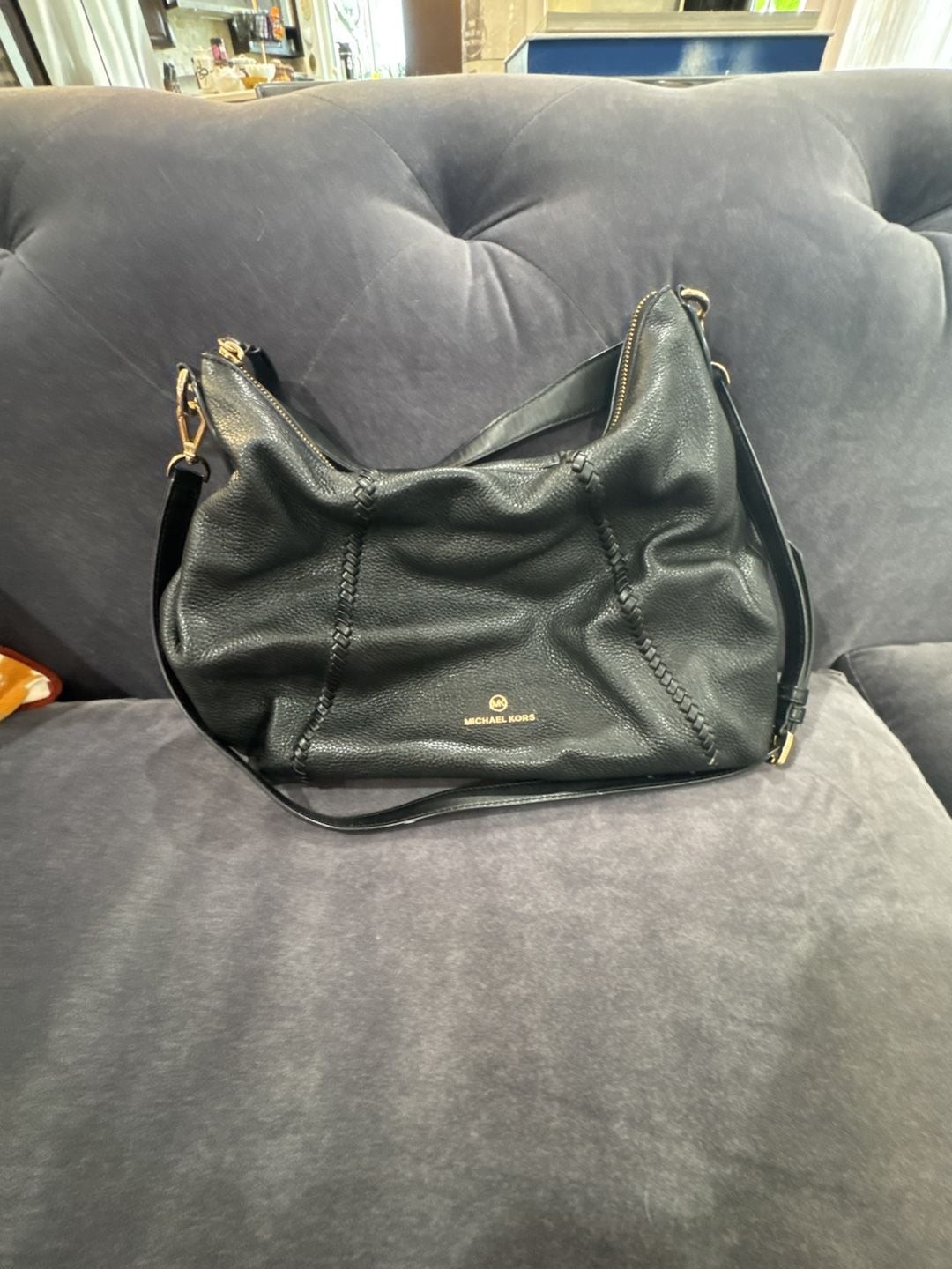 Michael Kors Sienna Large Convertible Shoulder Hobo Bag in Black Leather