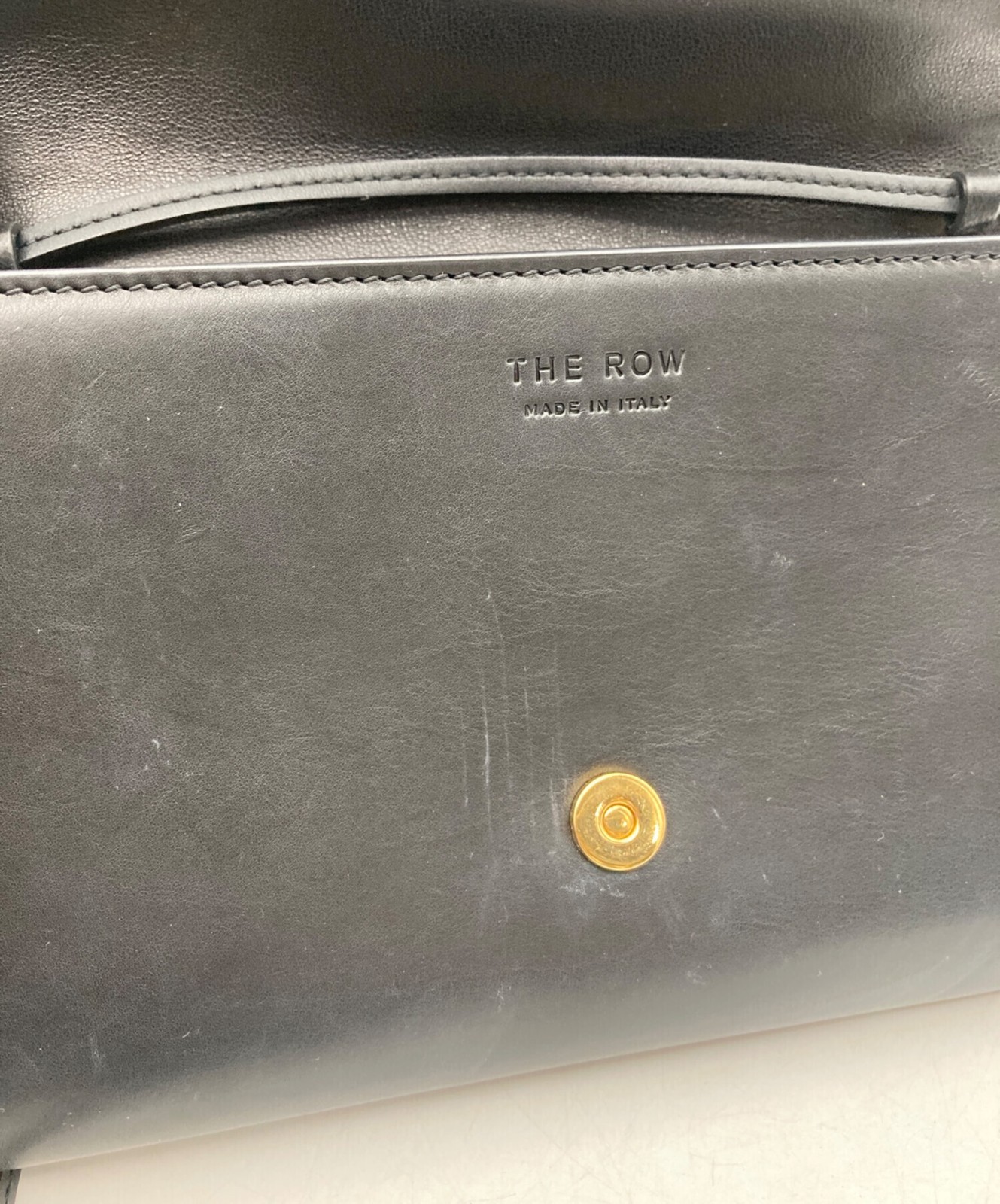 The Row Envelop in Leather 2way W1569L39BLSG Black Bag #TFB2705
