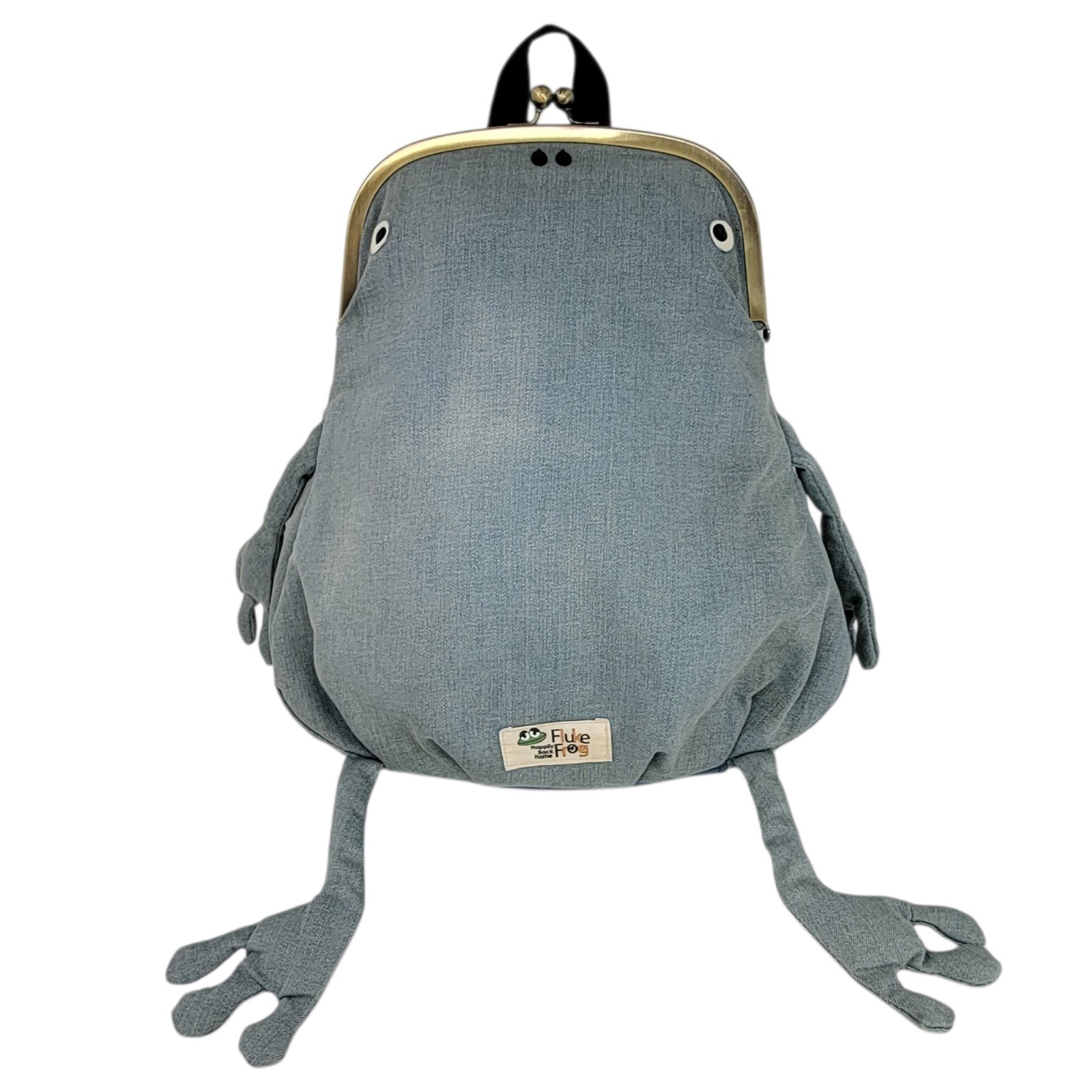 Gym Master Fluke Frog Mini Backpack Bleached Denim Japan Gamaguchi Frame Rare