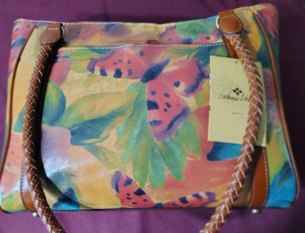 Patricia Nash Designer Shoulder Purse Water Color Butterfly Collection, Leather