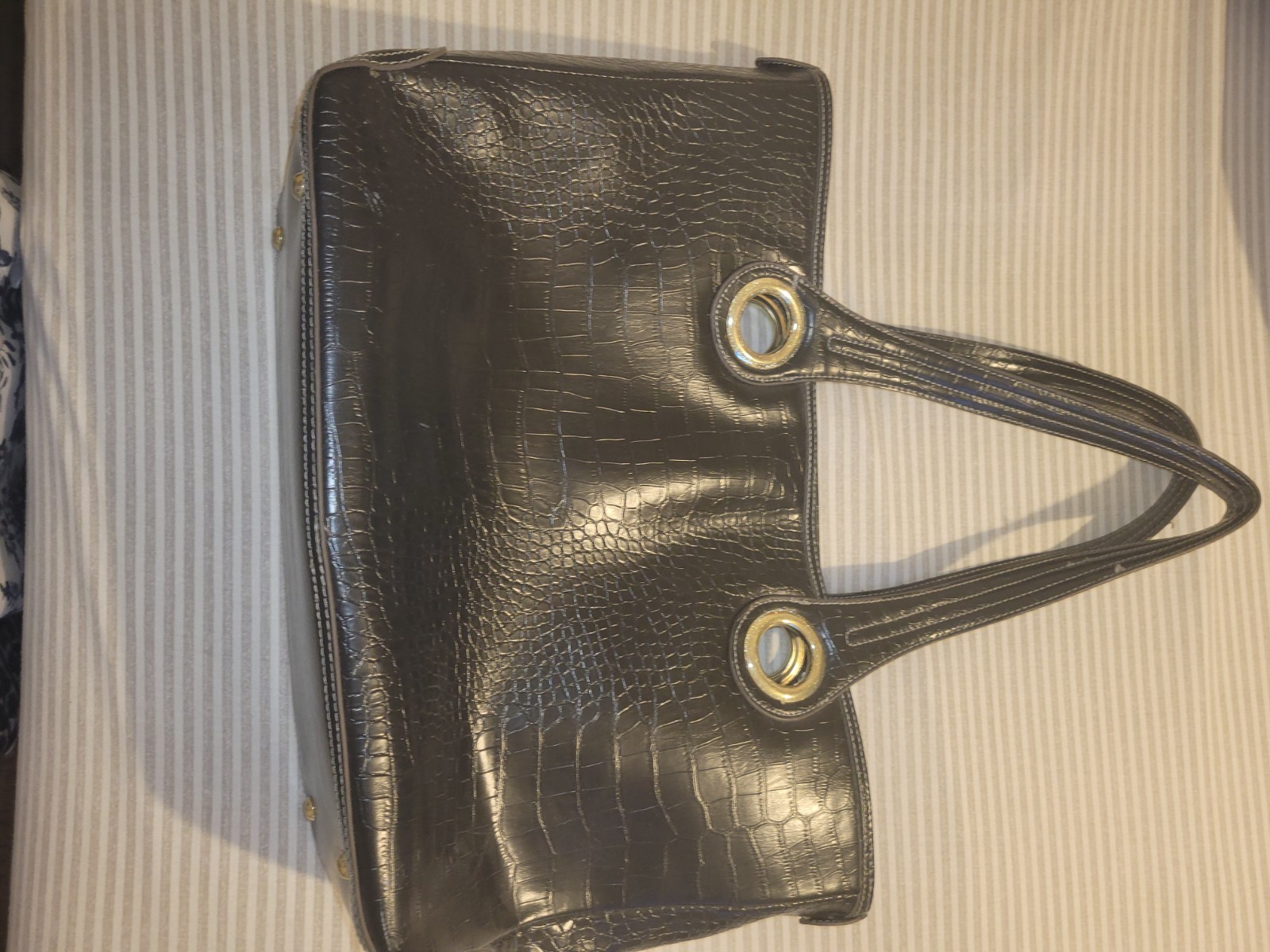 Preowned Never Used Black Pleather 90s style Shoulder Bag Free Shipping