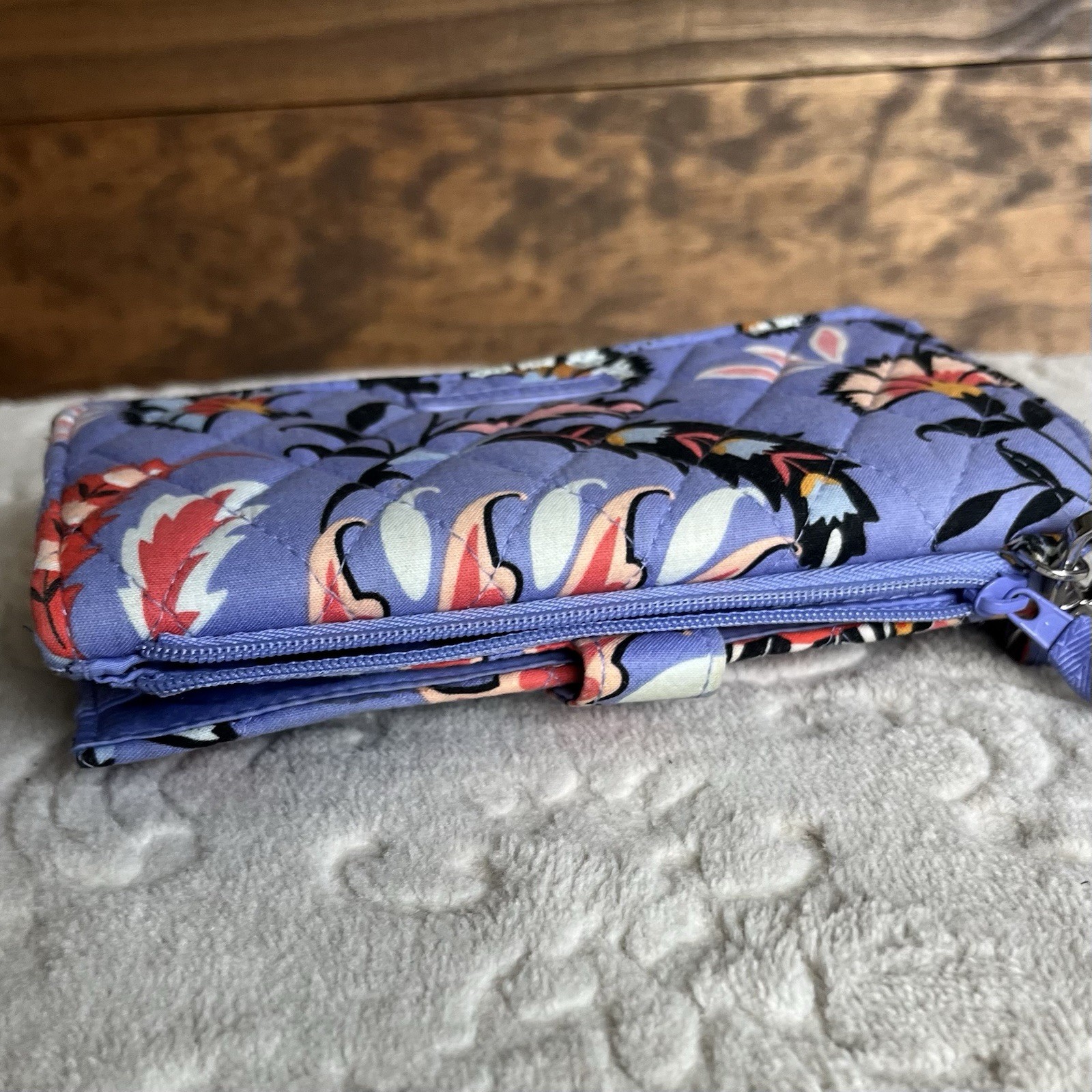 VERA BRADLEY Wristlet Wallet Mural Garden Lavender Multi Floral RFID READ