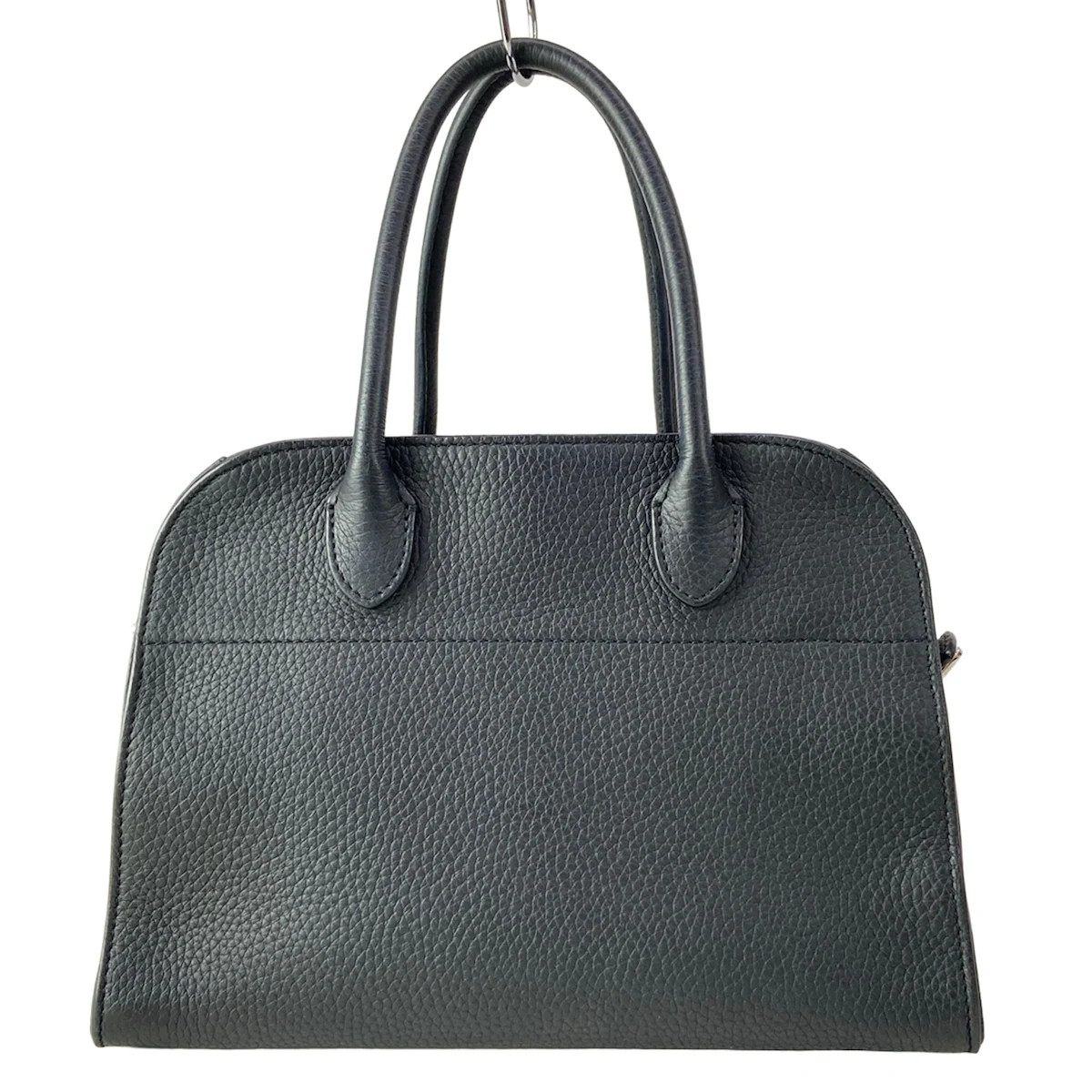 THE ROW Soft Margaux 10 Black Grain Calf Handbag