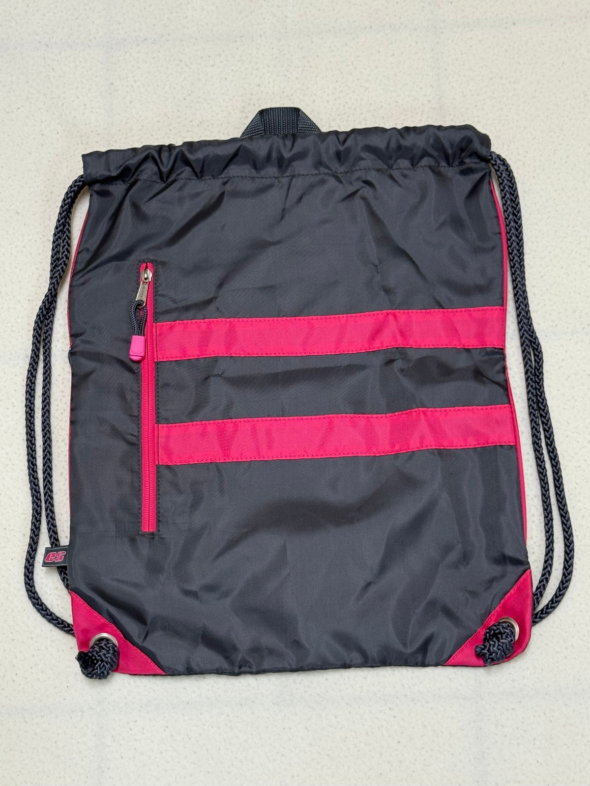 NWT FUEL Waterproof Drawstring Pouch Bag – Gray & Pink – 18″ x 14 3/4″ – New