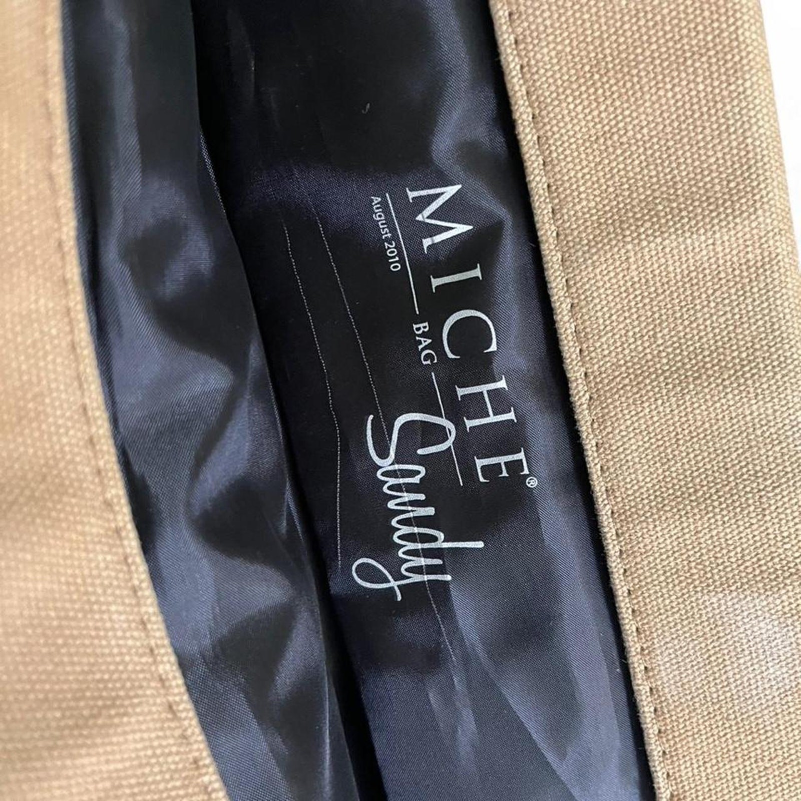 Michel sandby tan canvas tote