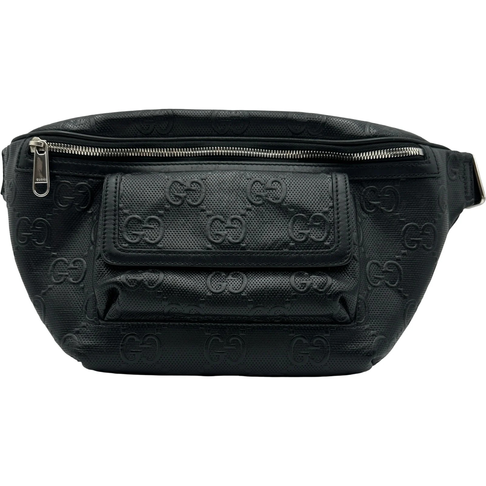 GUCCI GG Embossed Belt Bag Black Belt Bag 645093 #OKB7570