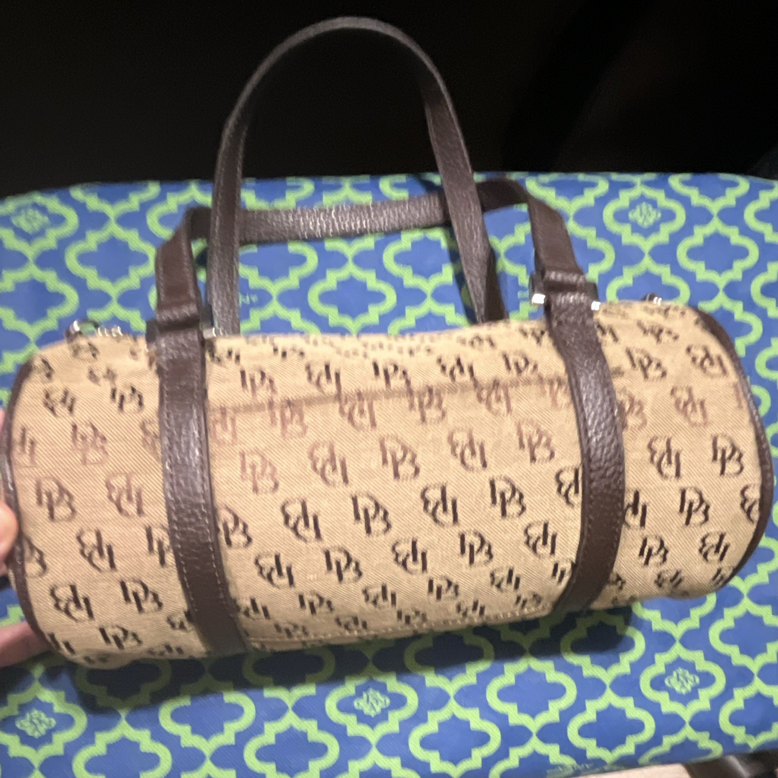 Dooney & Bourke Cylinder Barrel Shoulder Bag, Small, Beige/Brown, W/med strap