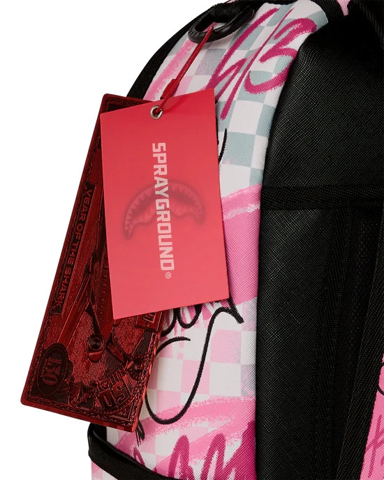Sprayground Broken Hearts Club Pink Backpack🔥New Black Bookbag Large School Bag